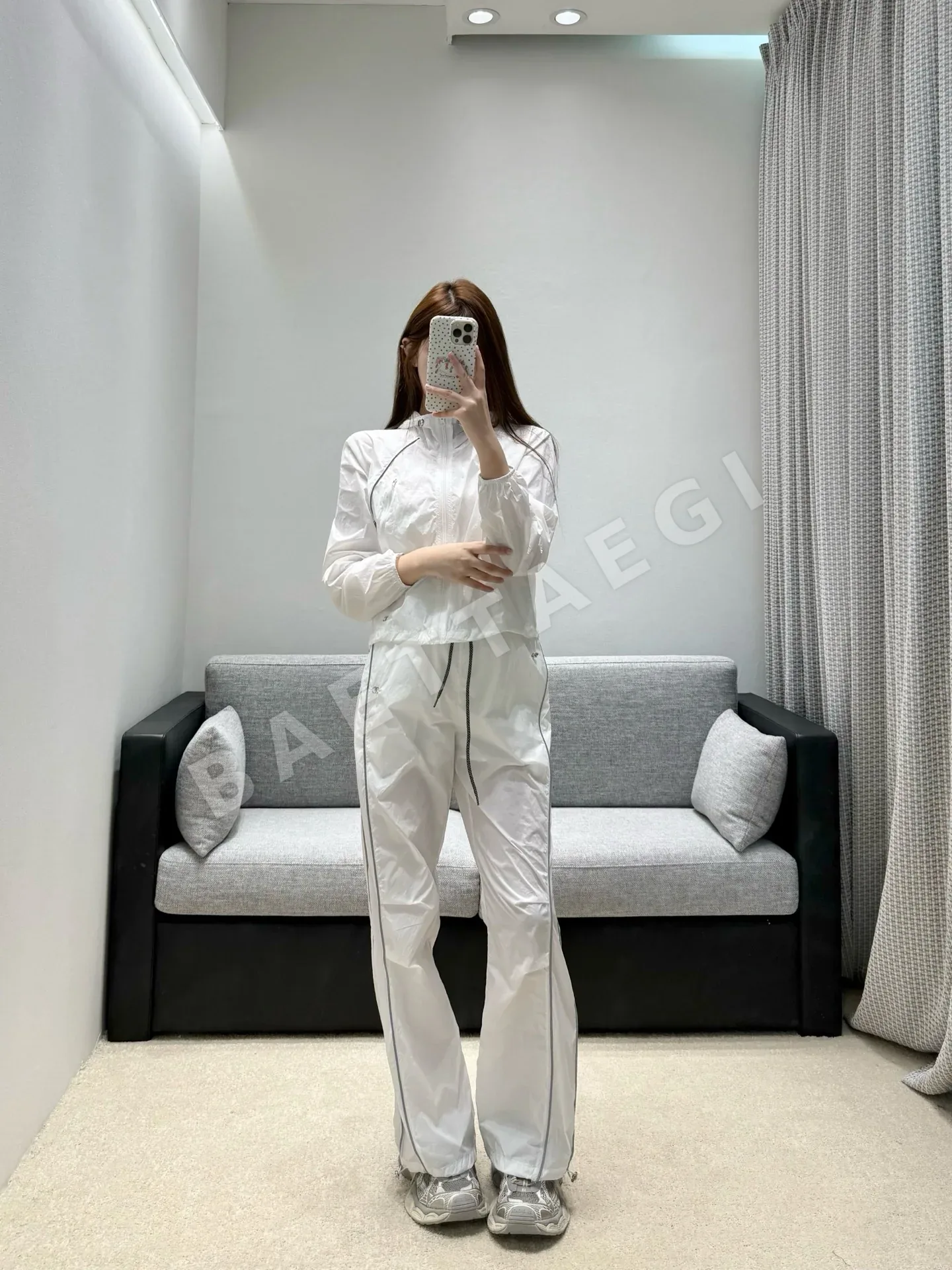 샤넬 여성 크롭 후드 재킷 와이드 팬츠 세트 103653