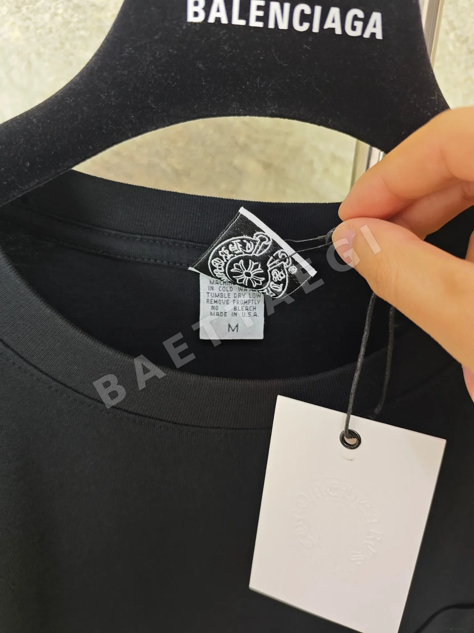 크롬하츠 빈티지 크로스 패턴 남성 긴팔 티셔츠 상세 이미지 5