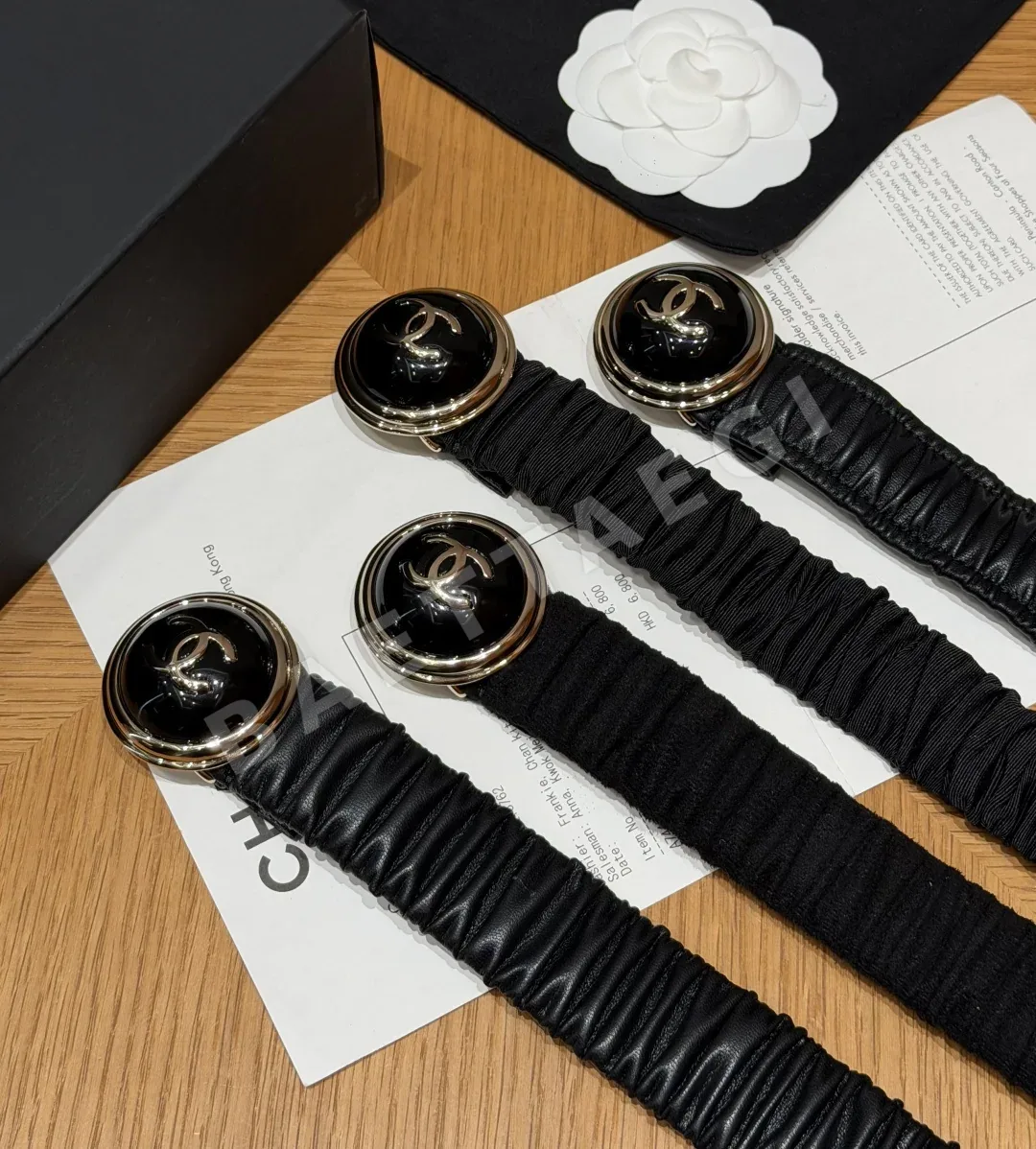 샤넬 플리츠 고무 허리 벨트 30mm 상세 이미지 4