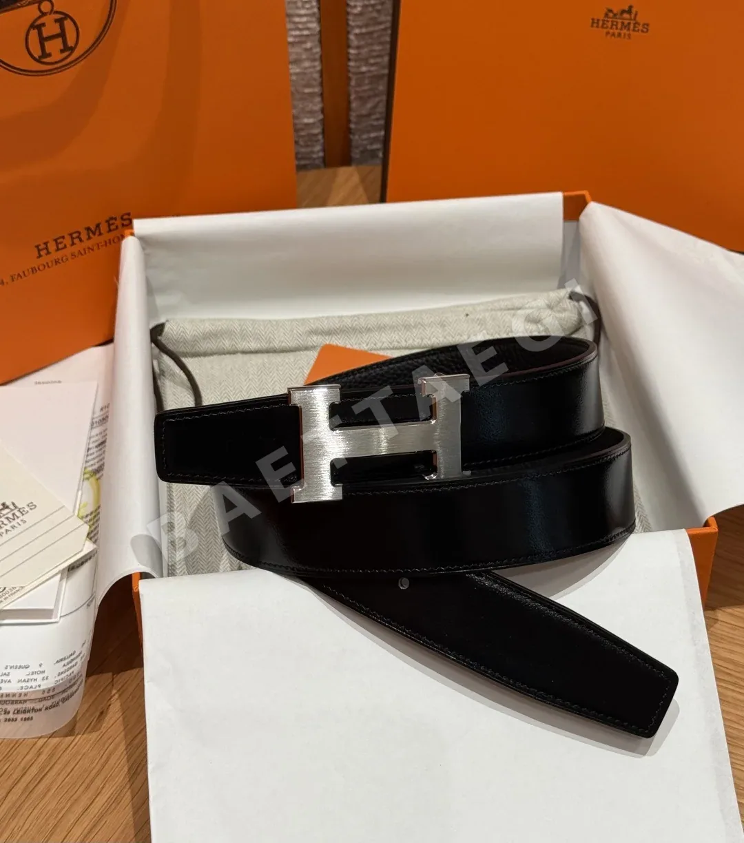 에르메스 H 버클 리버시블 가죽 벨트 32mm 177608
