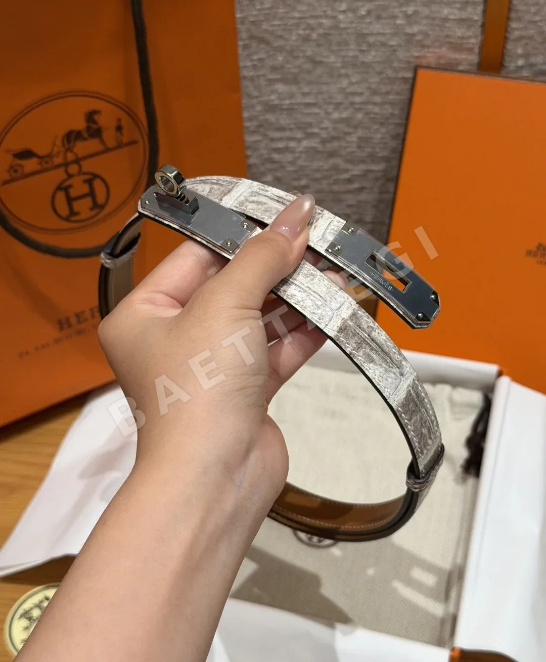 에르메스 켈리 히말라야 악어가죽 벨트 상세 이미지 4