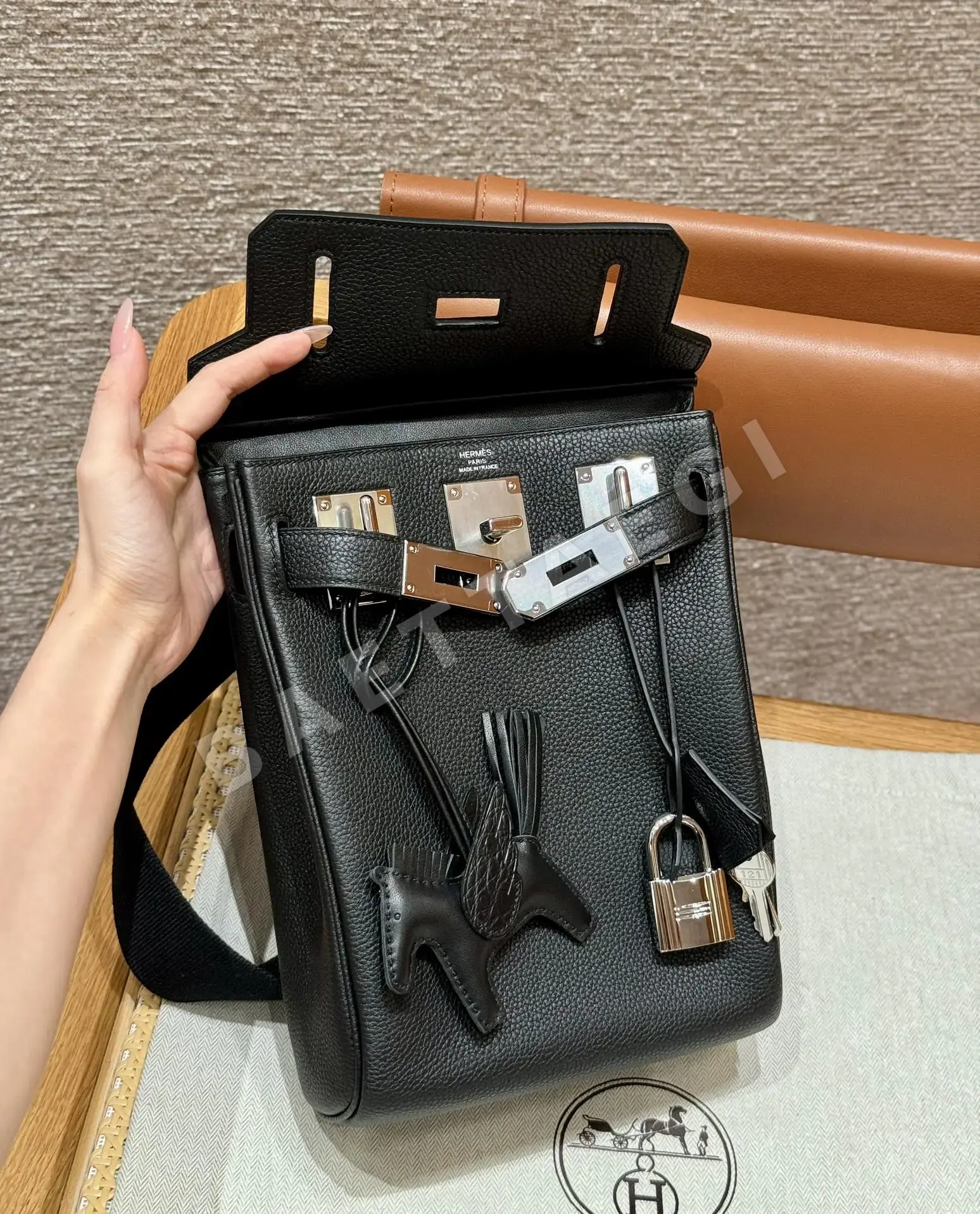 에르메스 핵 아 도 토고 블랙 백팩 상세 이미지 6