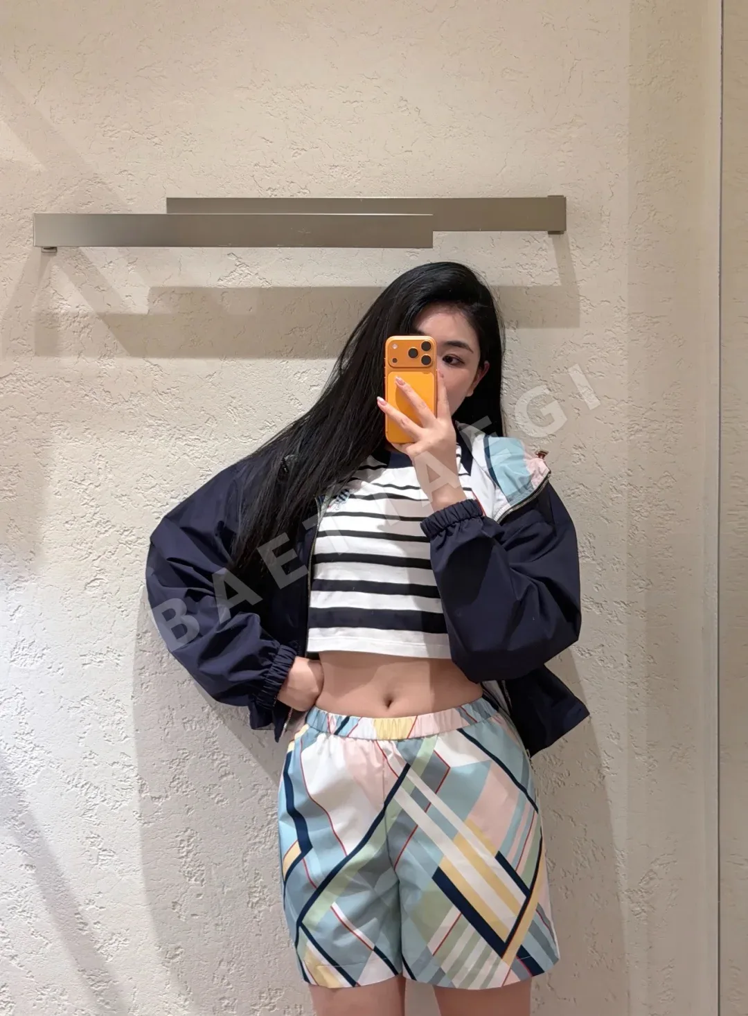 펜디 마카롱 컬러 기하학 패턴 여성 자켓 상세 이미지 3