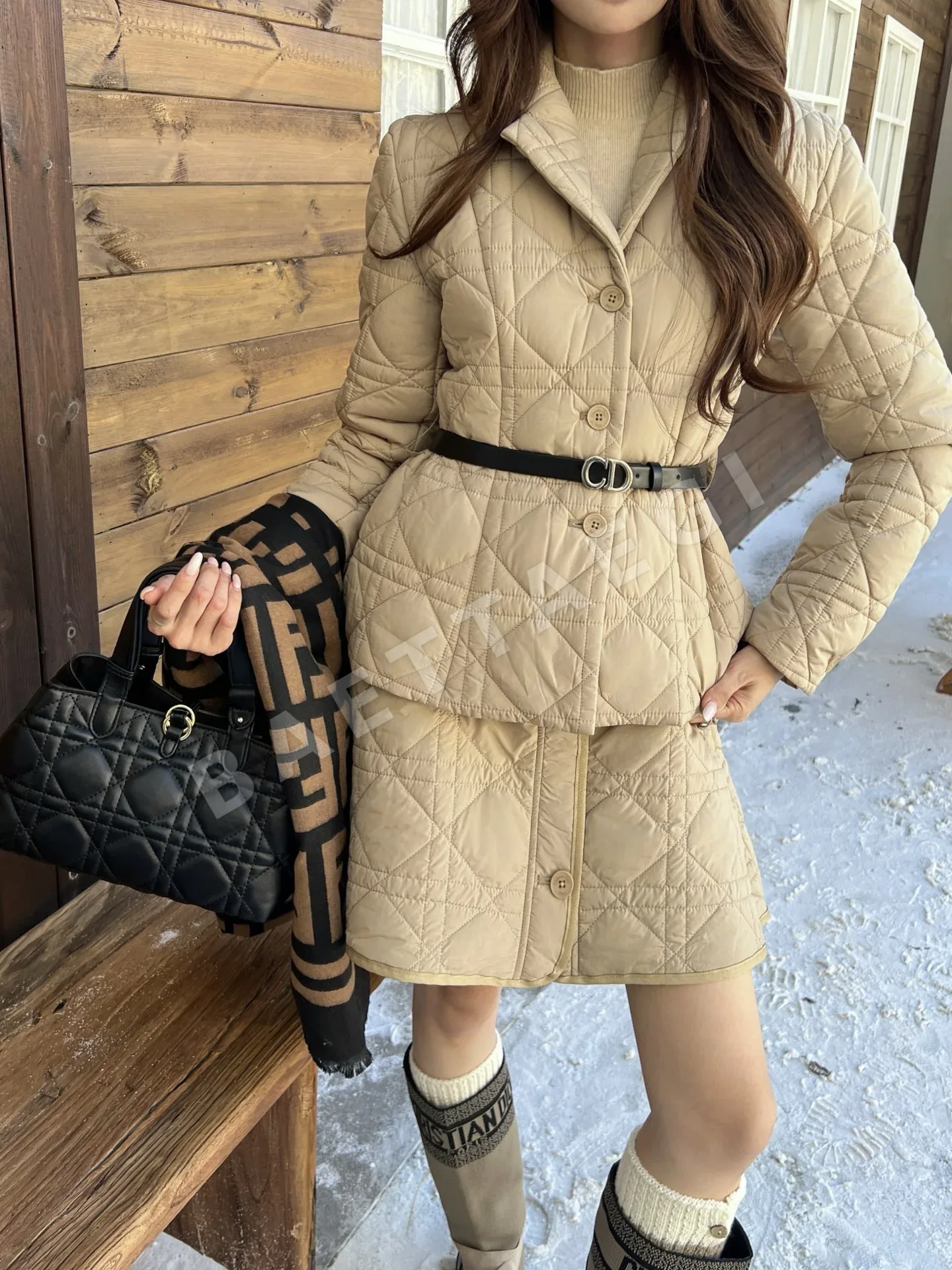 디올 레이디 카나쥬 퀼팅 여성 자켓 166822