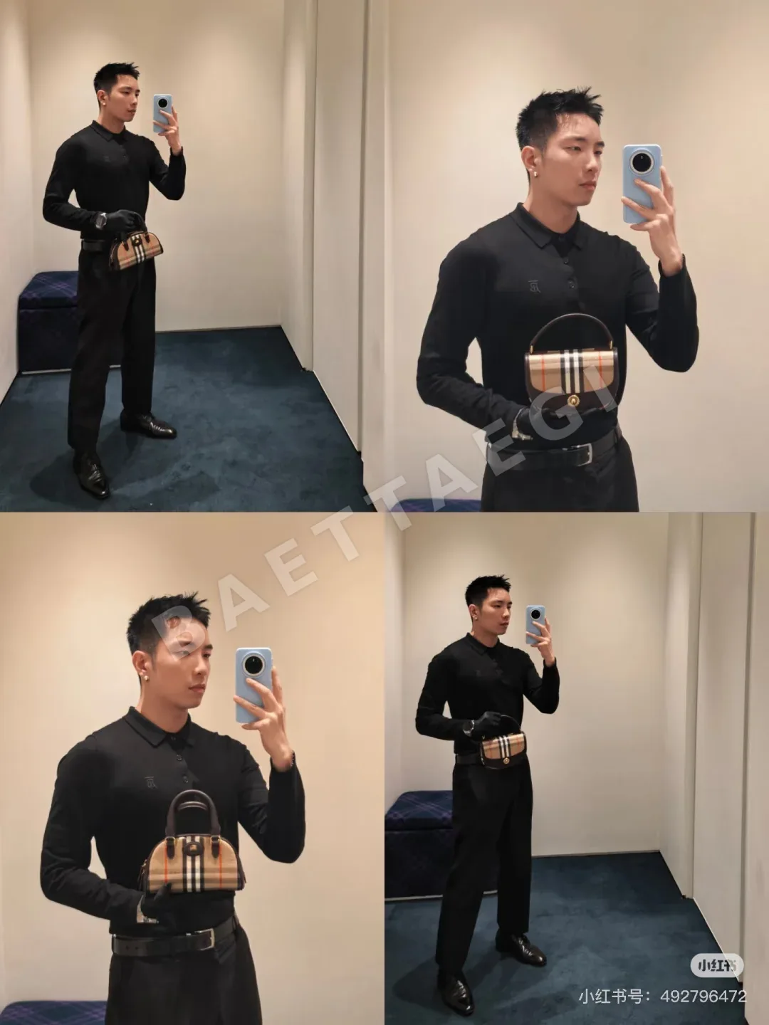버버리 클래식 체크 린넨 코팅 가방 상세 이미지 2