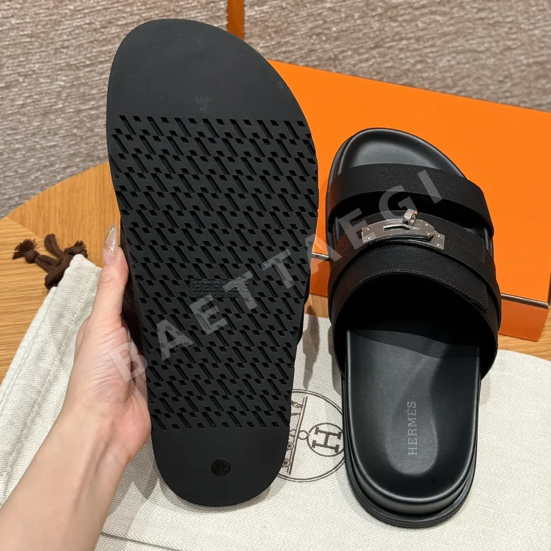 에르메스 잭슨 샌들 블랙 카프스킨 실버 버클 상세 이미지 6