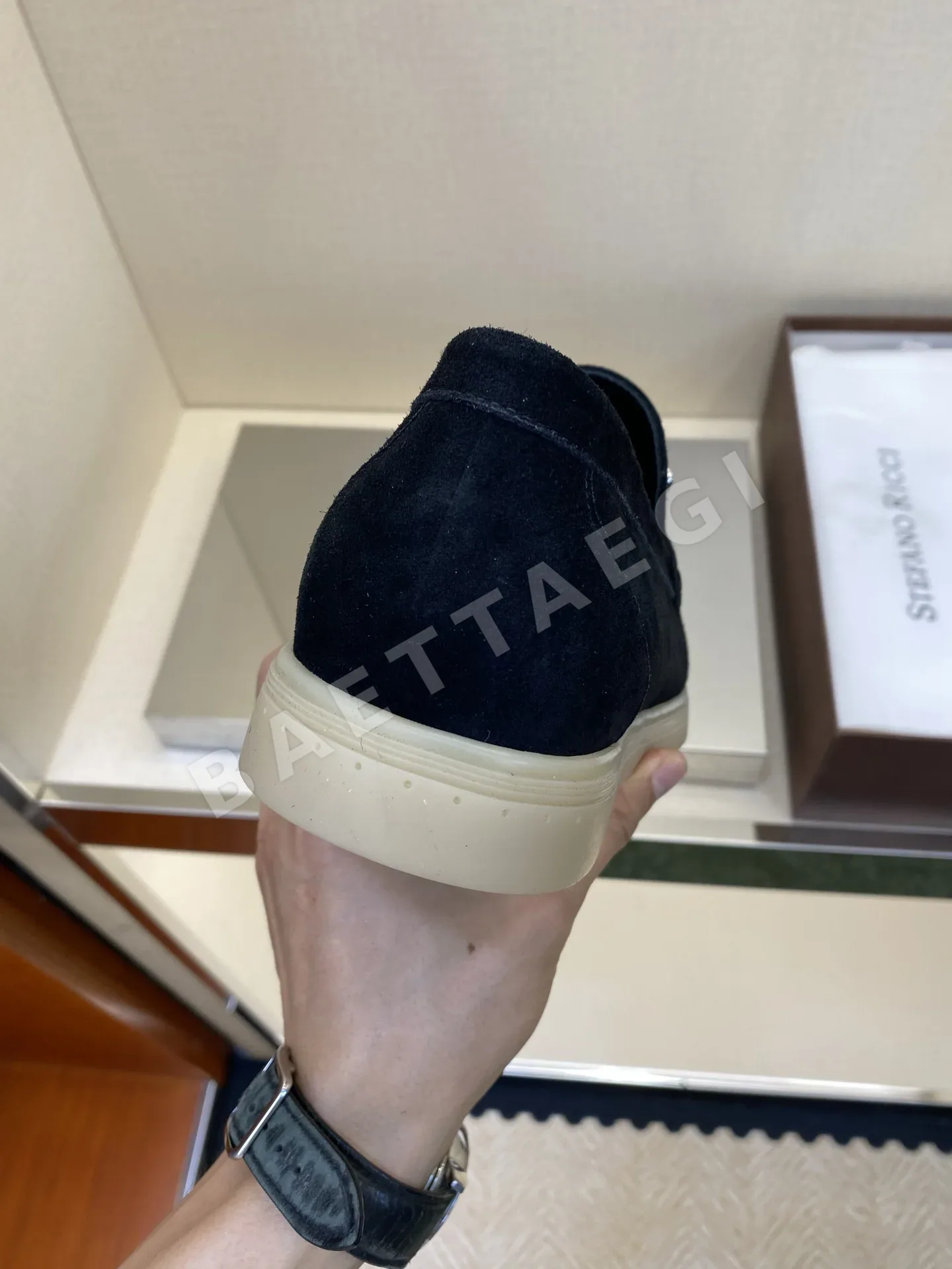 스테파노리치 로퍼 남성 카프스킨 독수리 머리 로고 상세 이미지 7