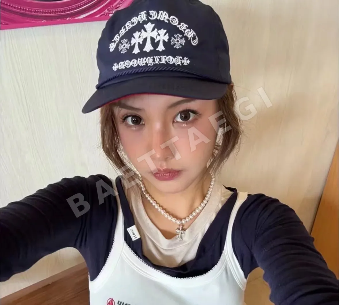 크롬하츠 네이비 블루 자수 캡 상세 이미지 2