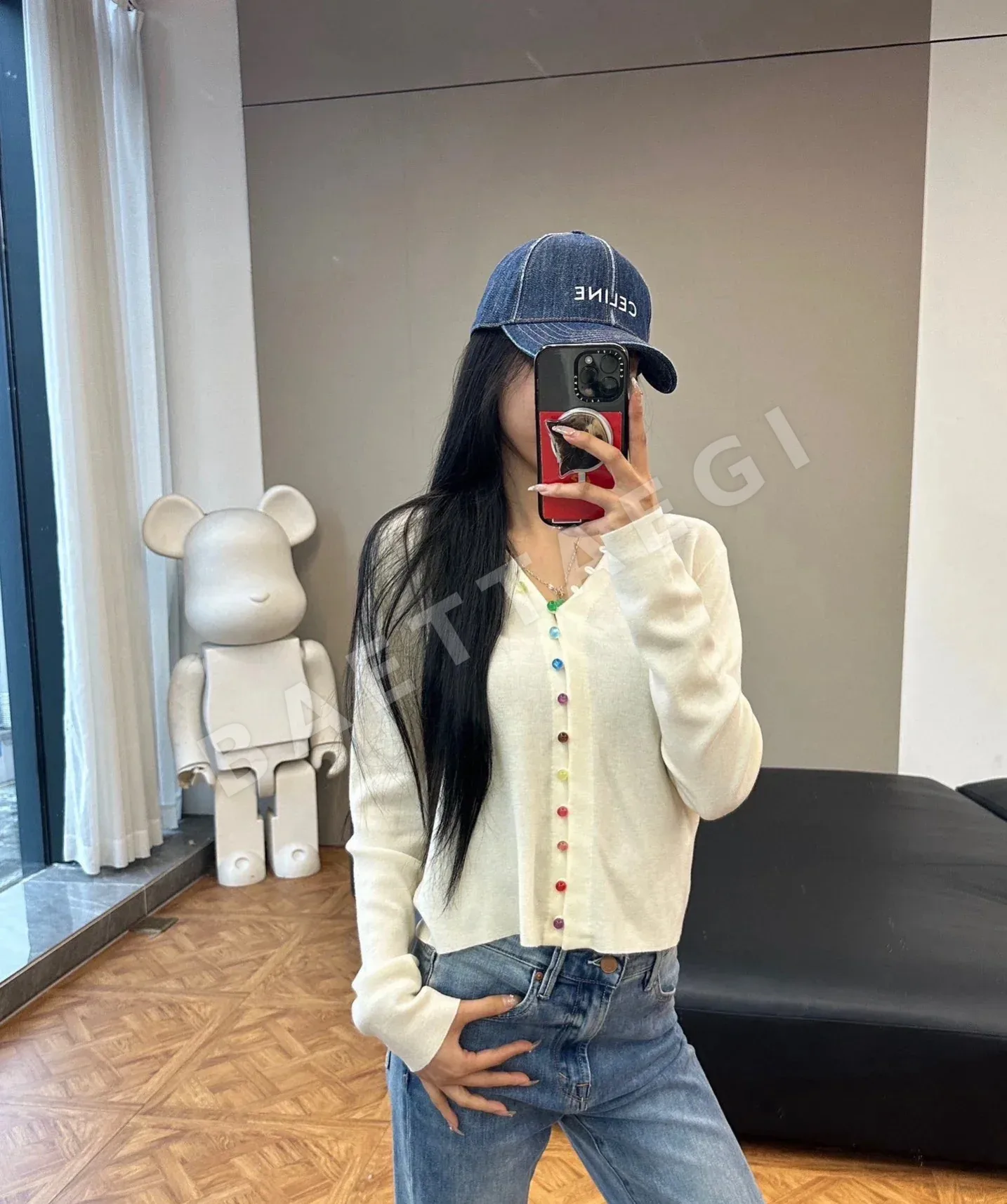 셀린느 데님 베이스볼 캡 83601