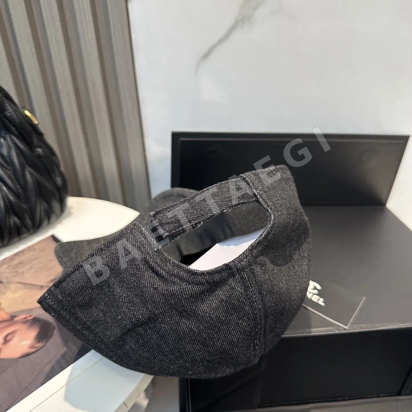 샤넬 데님 블루 레트로 베이스볼 모자 상세 이미지 3