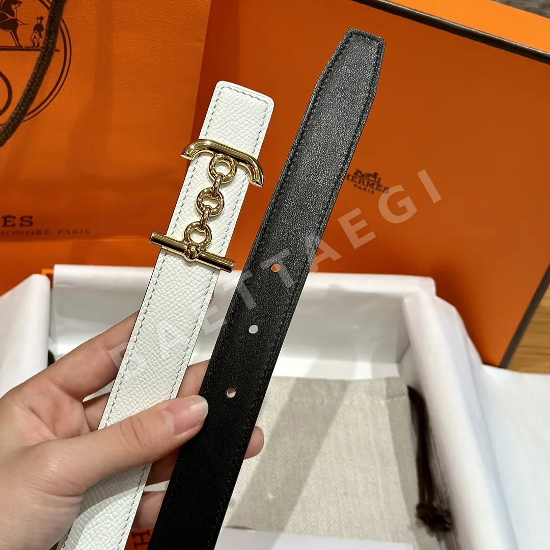 에르메스 H자형 버클 양면 가죽 벨트 상세 이미지 4