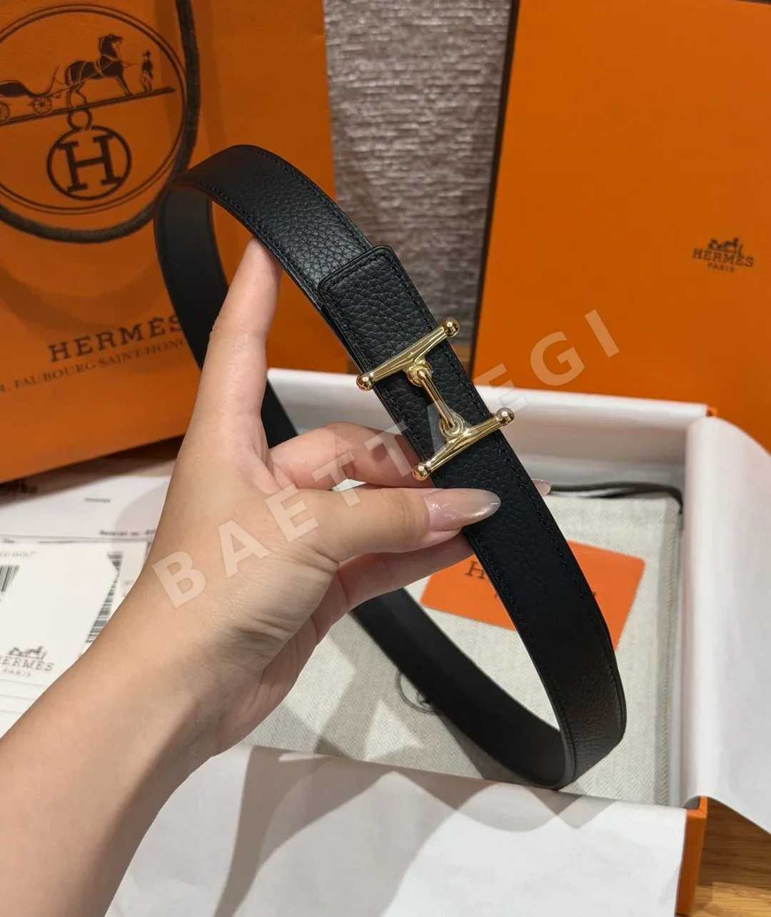 에르메스 모르스 H 양면 가죽 벨트 상세 이미지 3
