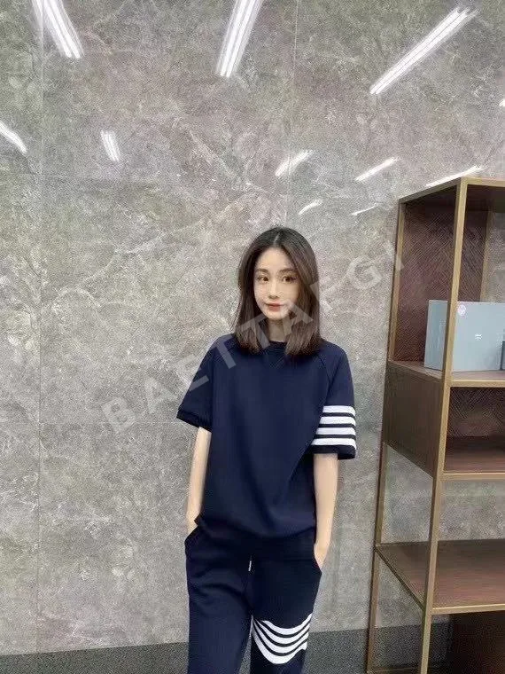 톰브라운 남성 와플 니트 반팔 티셔츠 상세 이미지 7