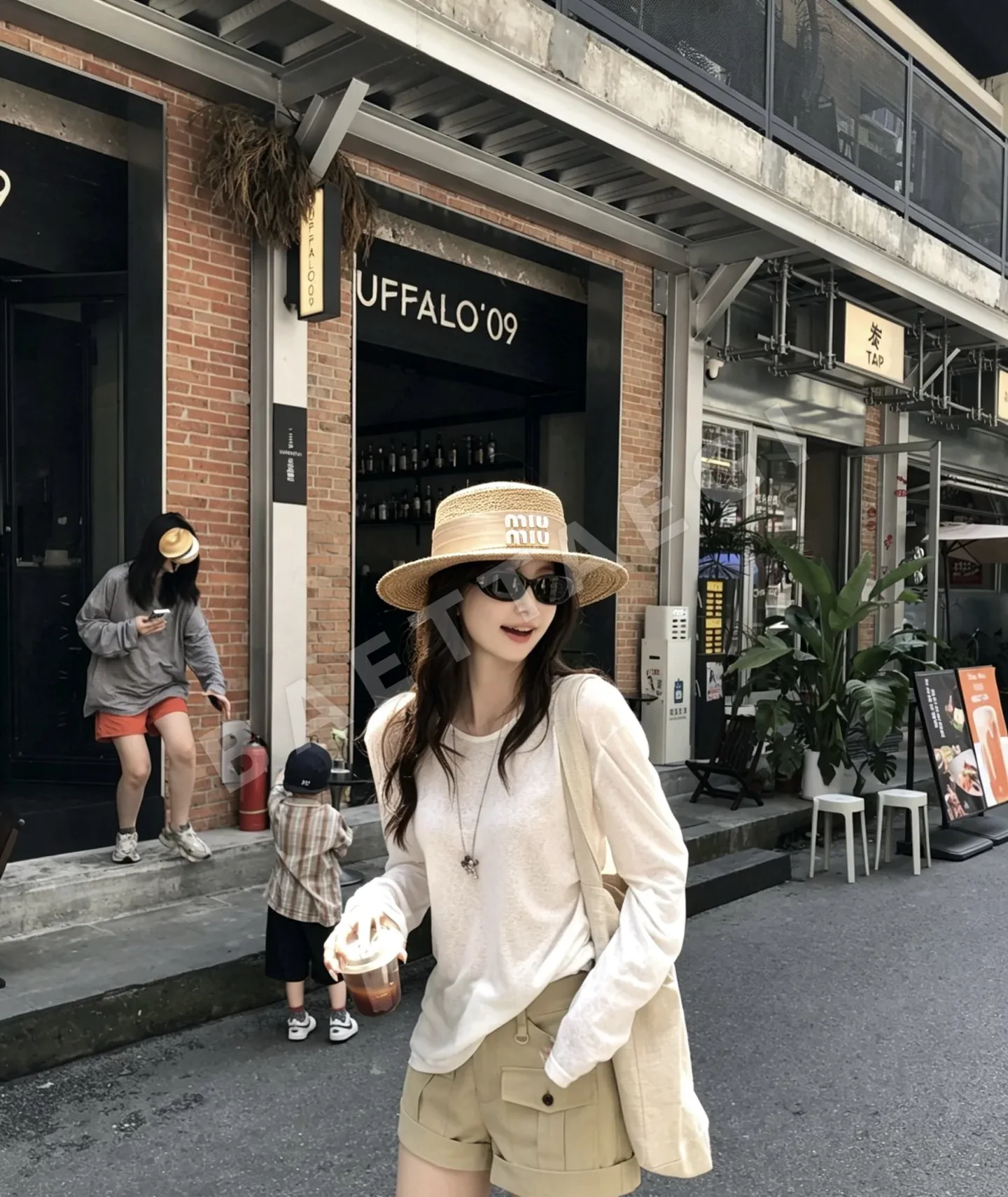 미우미우 라피아 플랫탑 모자 상세 이미지 12