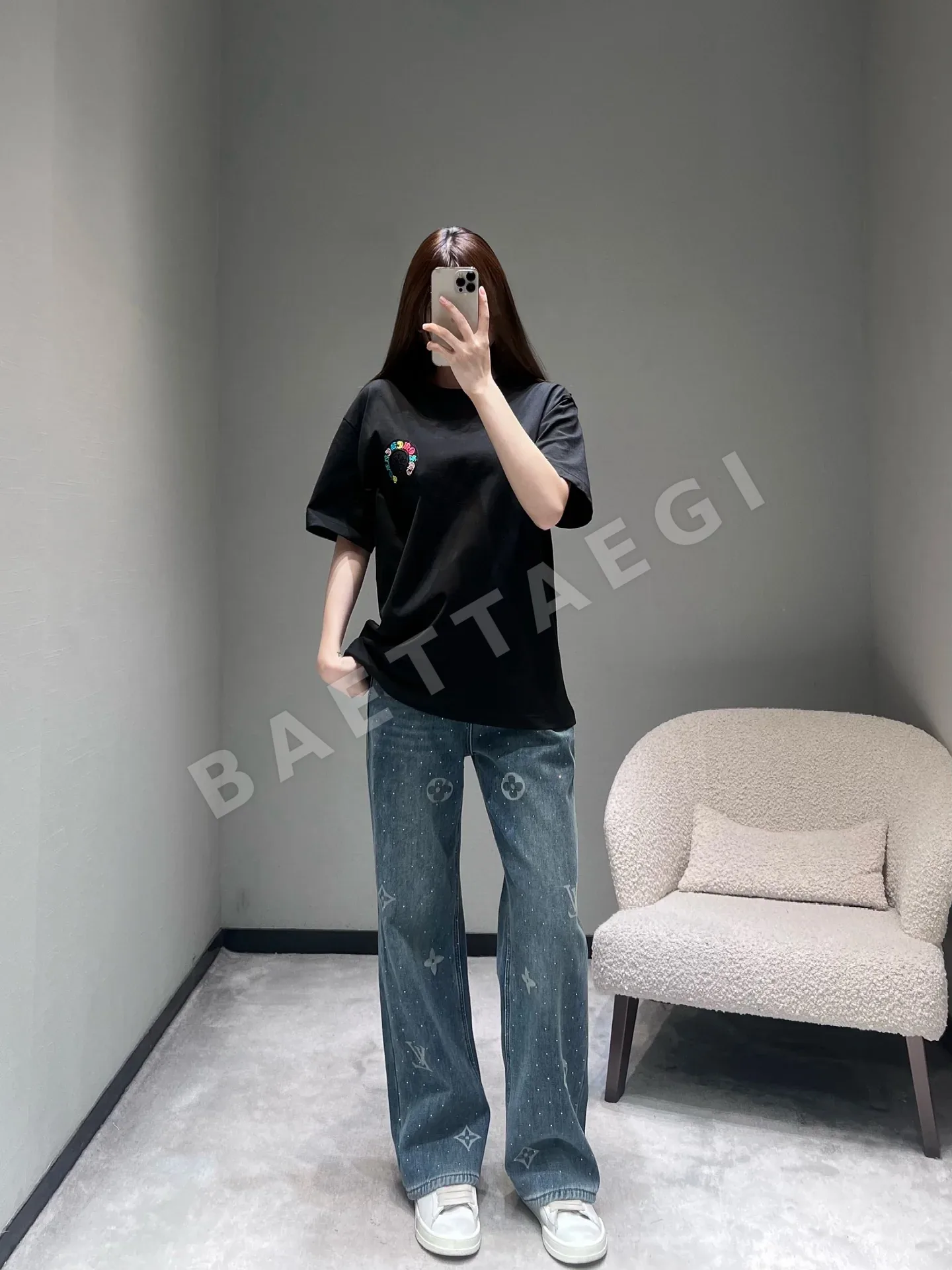 크롬하츠 컬러풀 배지 자수 반팔 티셔츠 상세 이미지 6