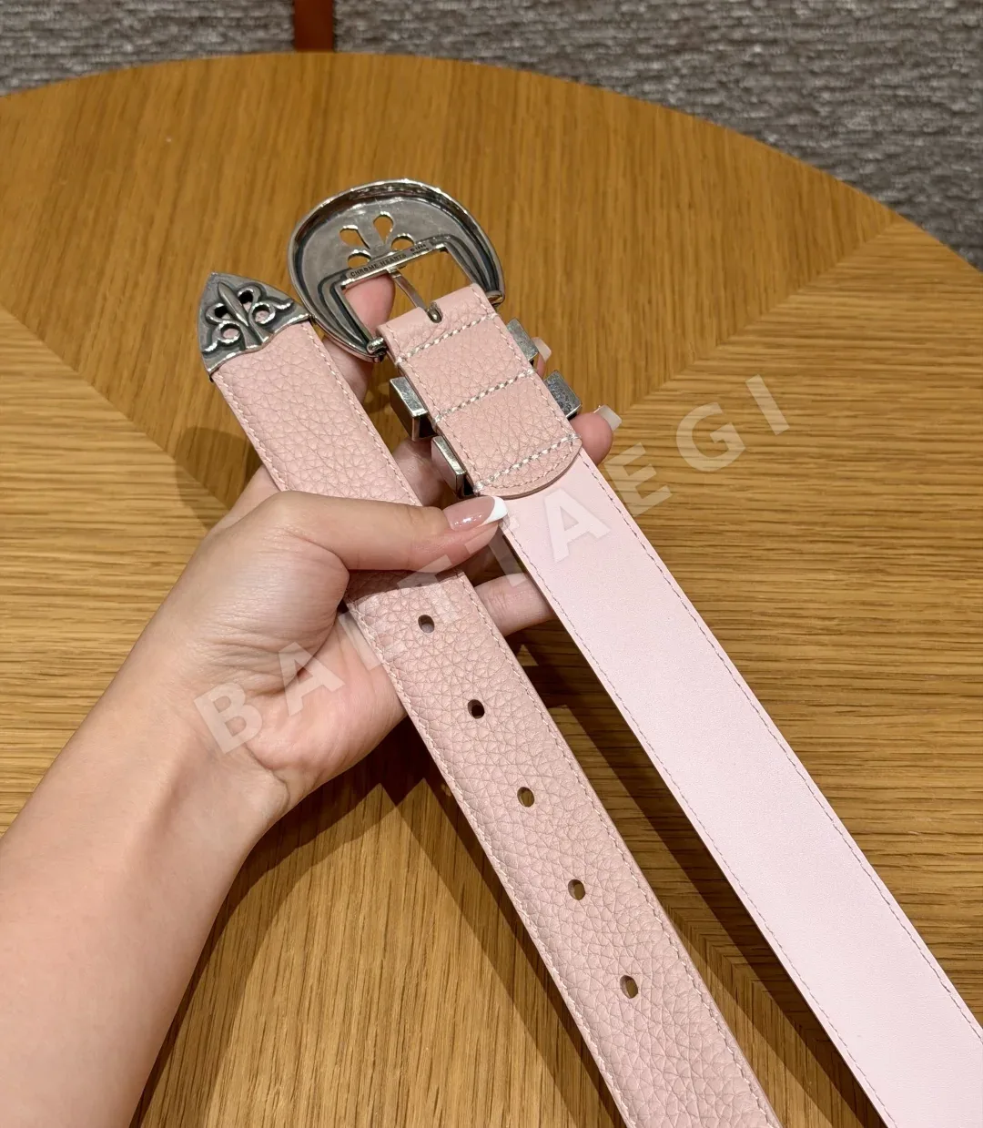 크롬하츠 아이리스 플라워 더블 링 핀 버클 벨트 상세 이미지 4