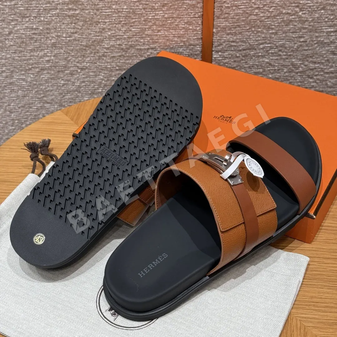 에르메스 잭슨 샌들 내추럴 가죽 실버 하드웨어 상세 이미지 6