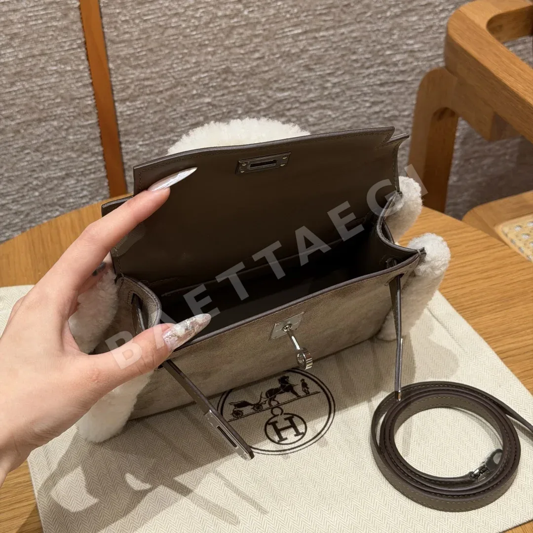 에르메스 켈리 페블 그레이 가죽 가방 상세 이미지 6