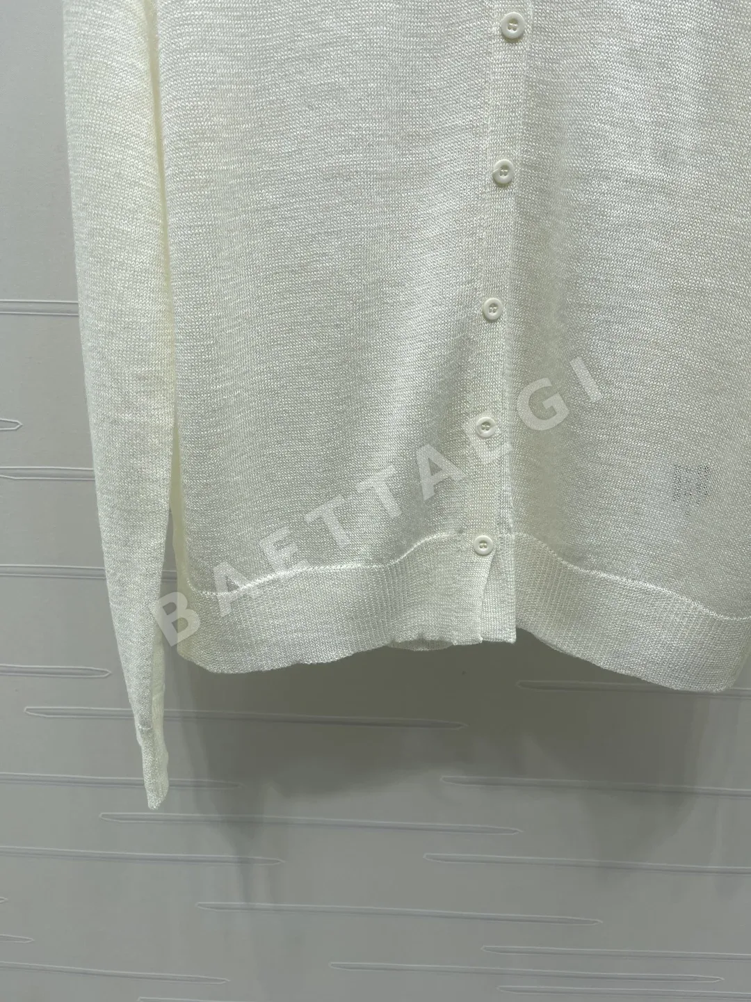 미우미우 울 실크 코바늘 카라 긴팔 가디건 상세 이미지 5