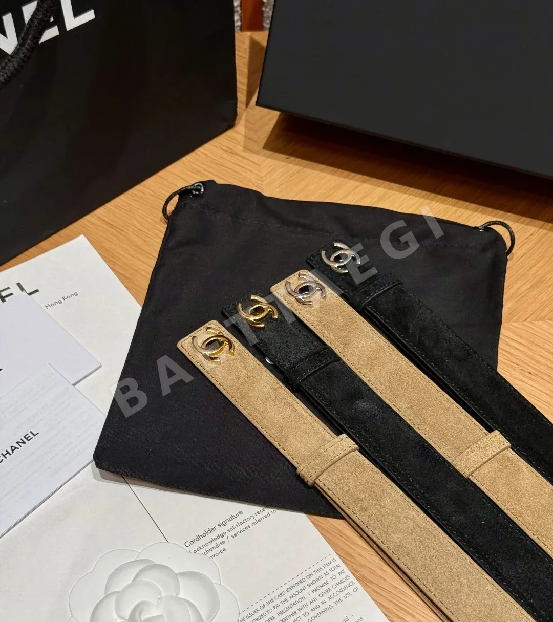 샤넬 스웨이드 메탈 버클 벨트 상세 이미지 9