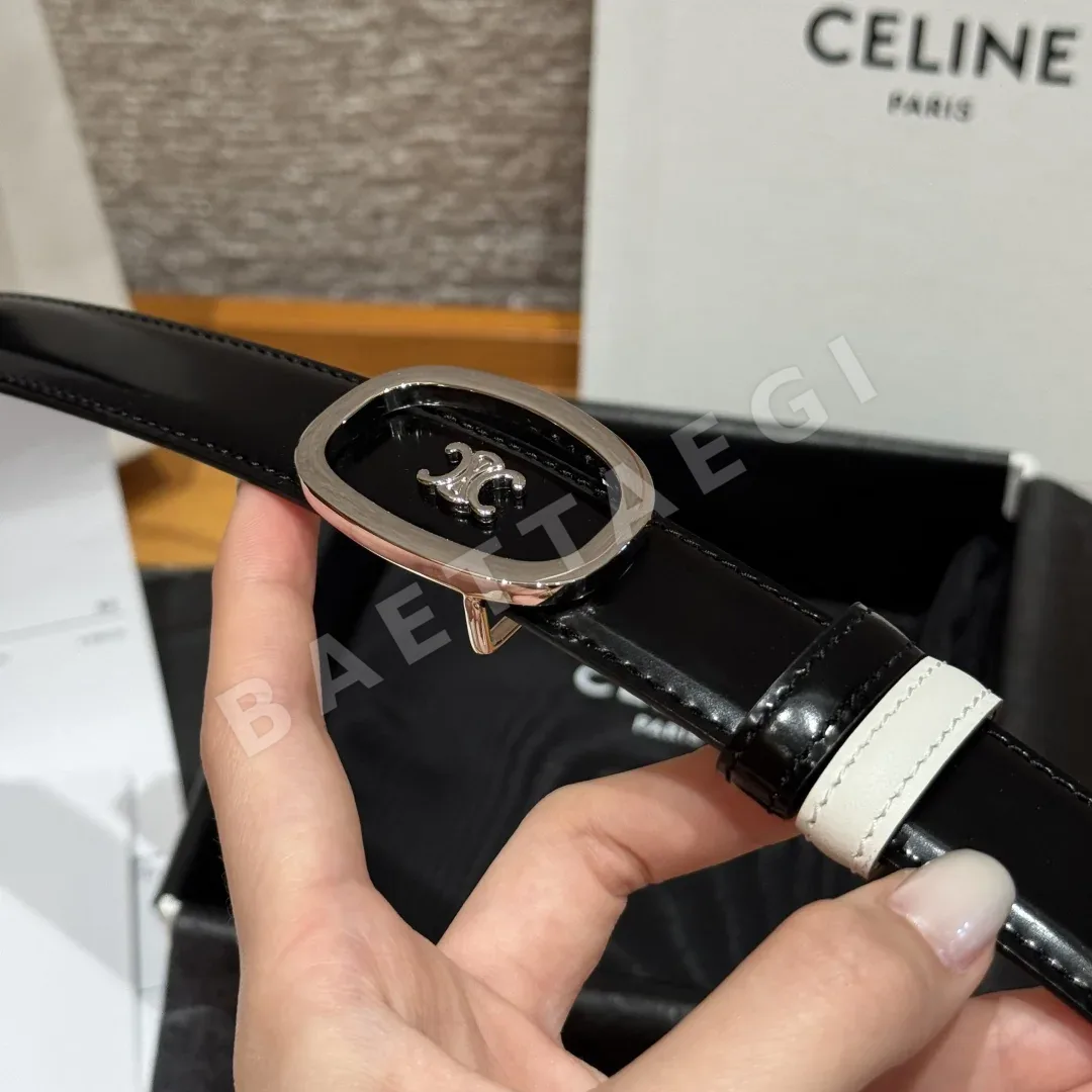 셀린느 ALIX 미디엄 25mm 리버시블 소가죽 벨트 상세 이미지 6
