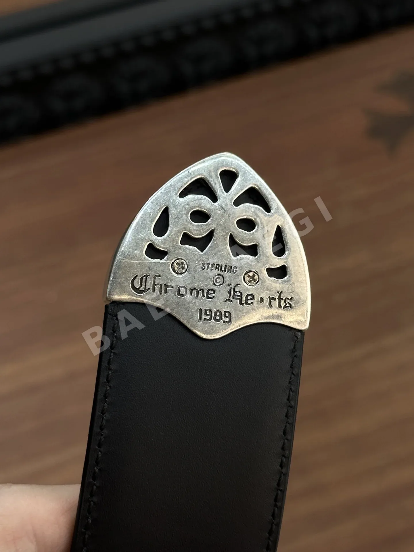 크롬하츠 은도금 소가죽 벨트 3.8 cm 상세 이미지 3