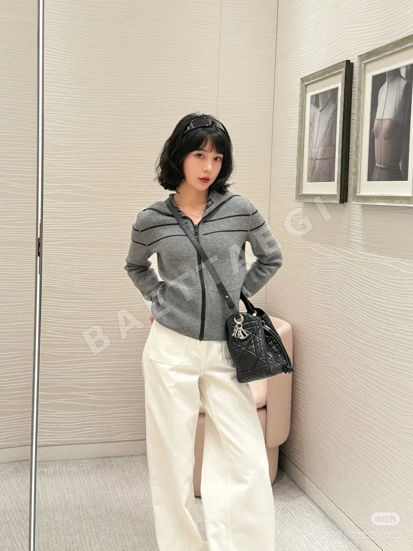 디올 양면 캐시미어 울 가디건 상세 이미지 6