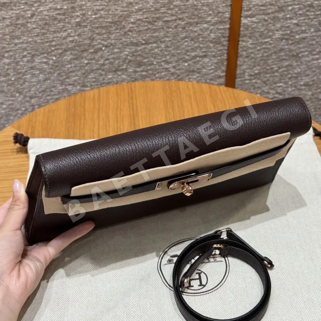 에르메스 켈리 엘란 새들 레드 언더암 가방 상세 이미지 6