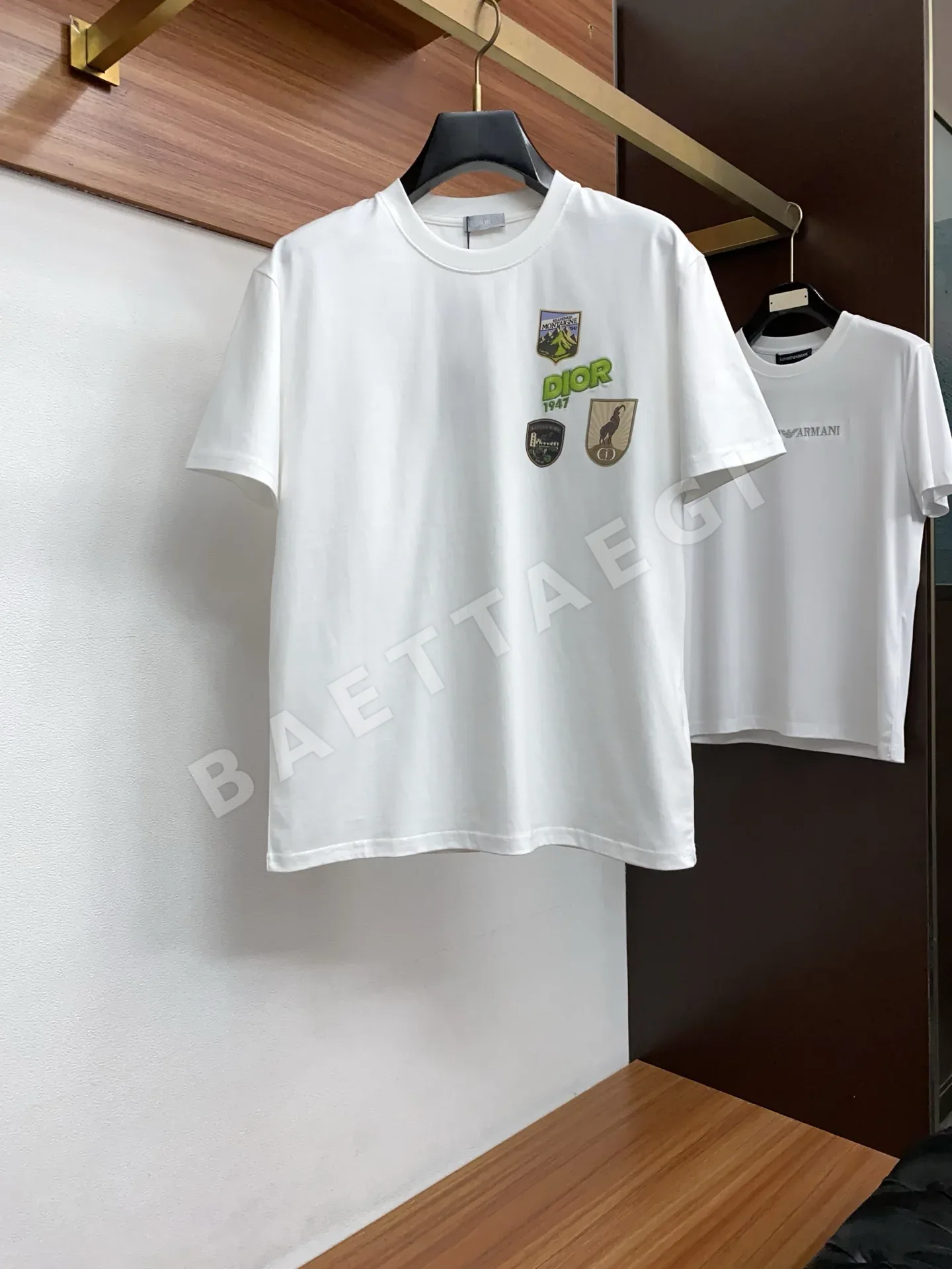 디올 크루넥 코튼 반팔 티셔츠 남성용 47379