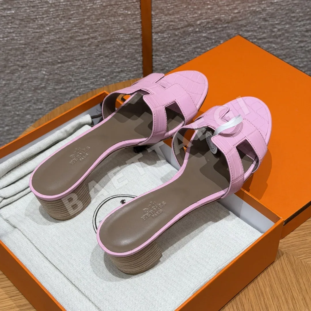 에르메스 오아시스 샌들 핑크 악어 상세 이미지 5