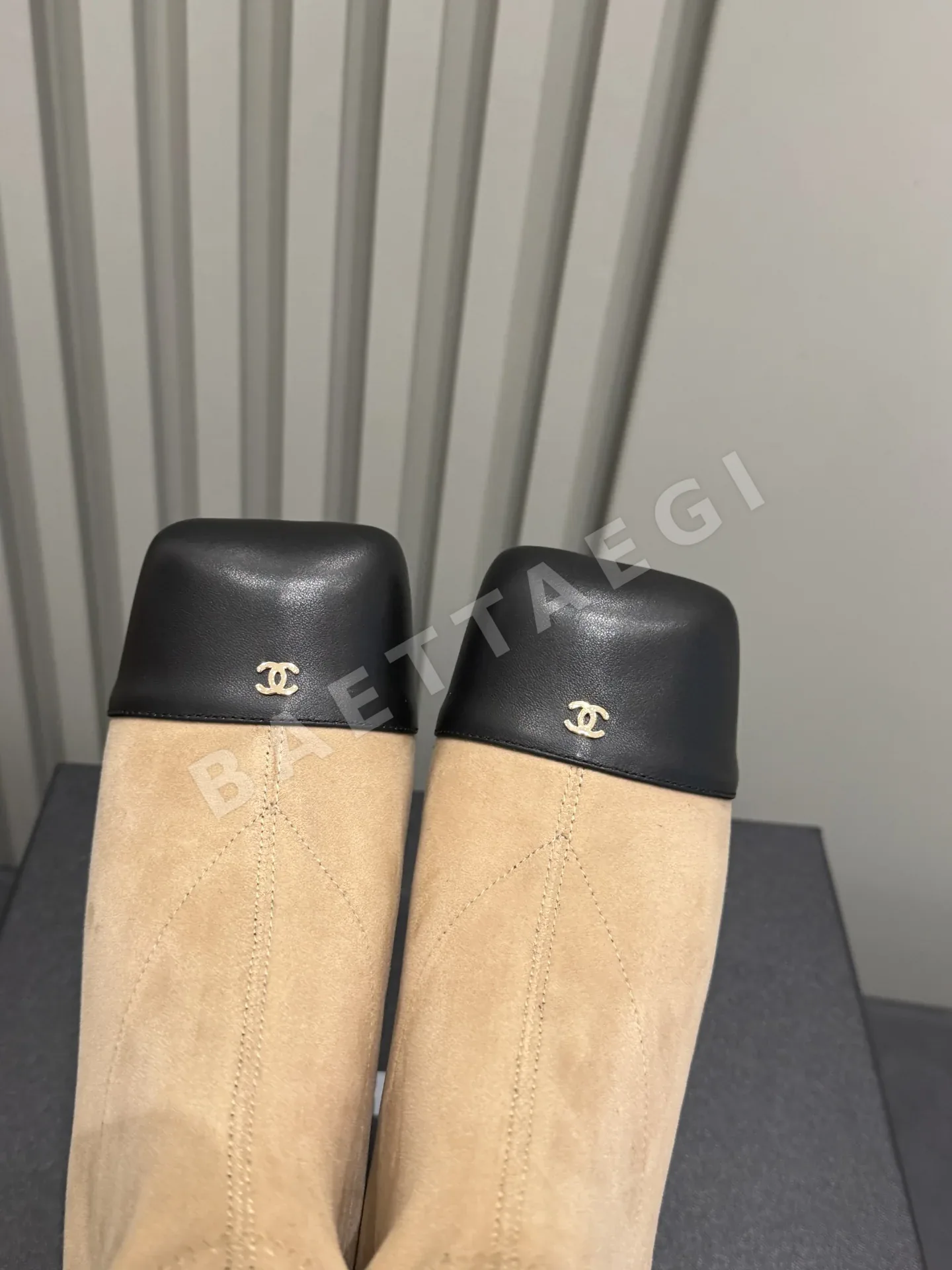 샤넬 부츠 스웨이드 스퀘어 토 상세 이미지 4