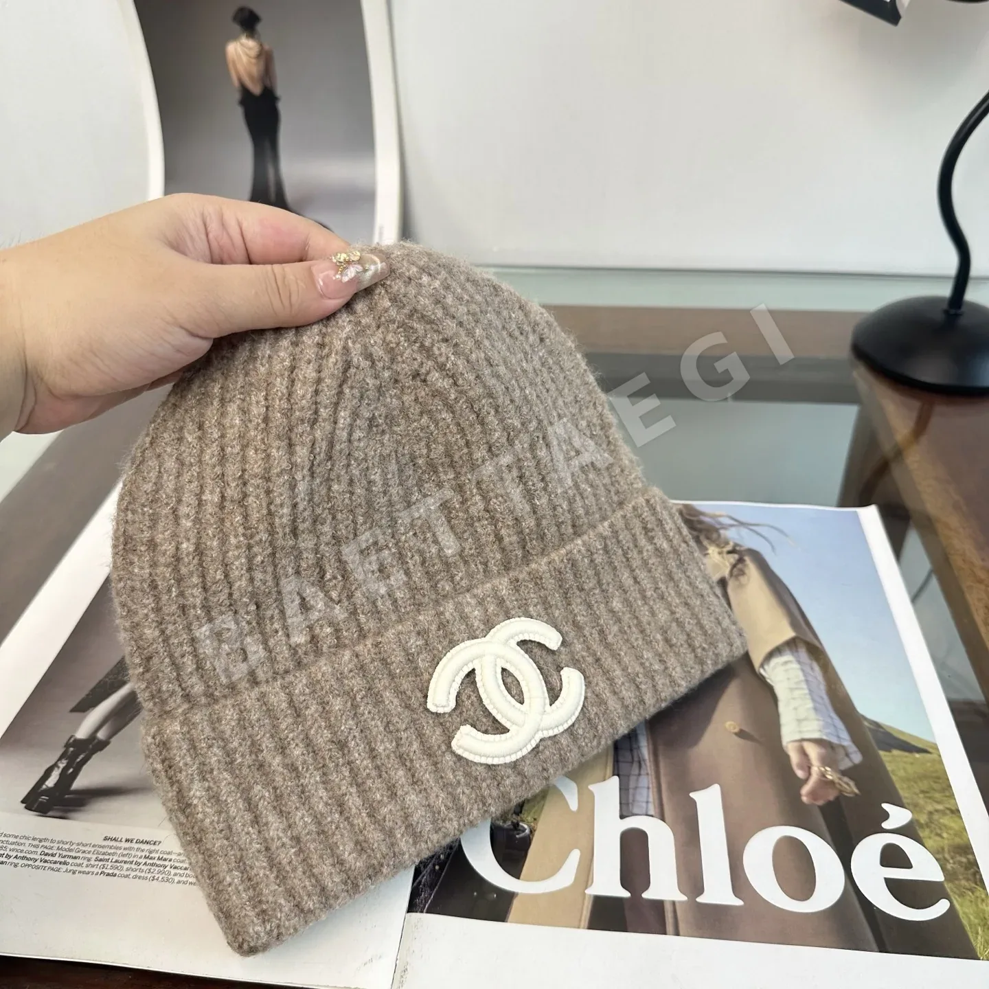 샤넬 니트 비니 모자 상세 이미지 5