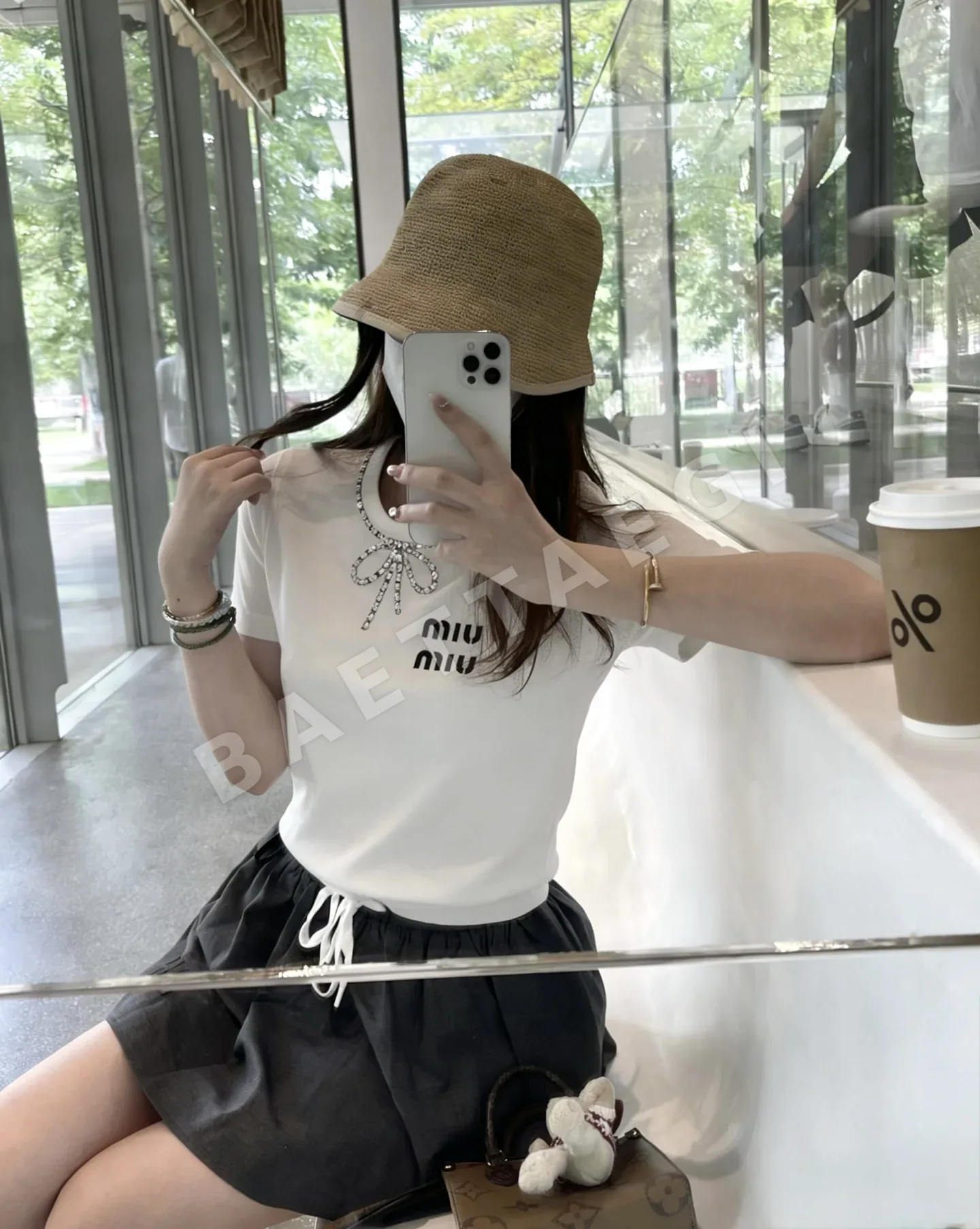 미우미우 여성 반팔 티셔츠 상세 이미지 7
