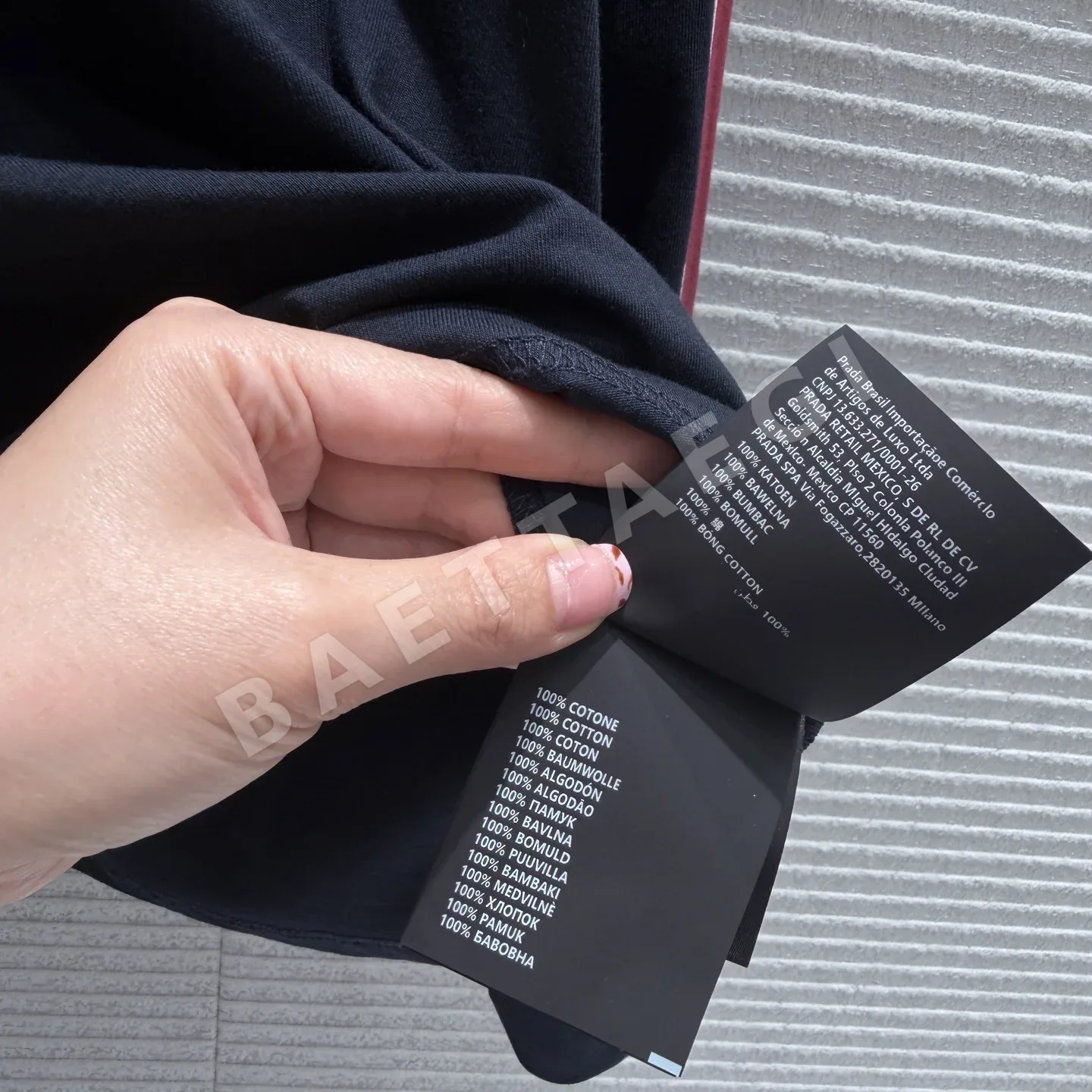 미우미우 컬러 블록 코튼 여성 긴팔 탑 상세 이미지 8