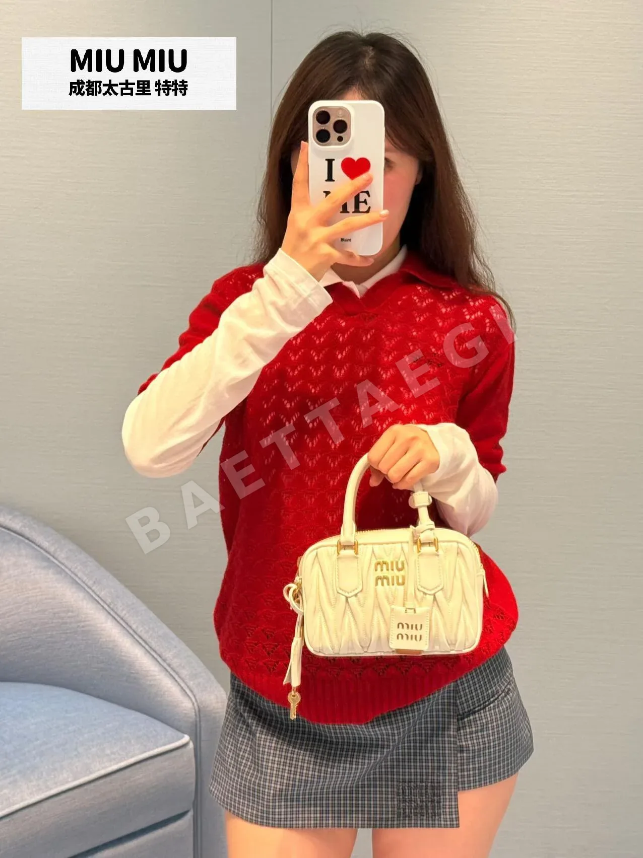 미우미우 여성 반팔 캐시미어 상세 이미지 6