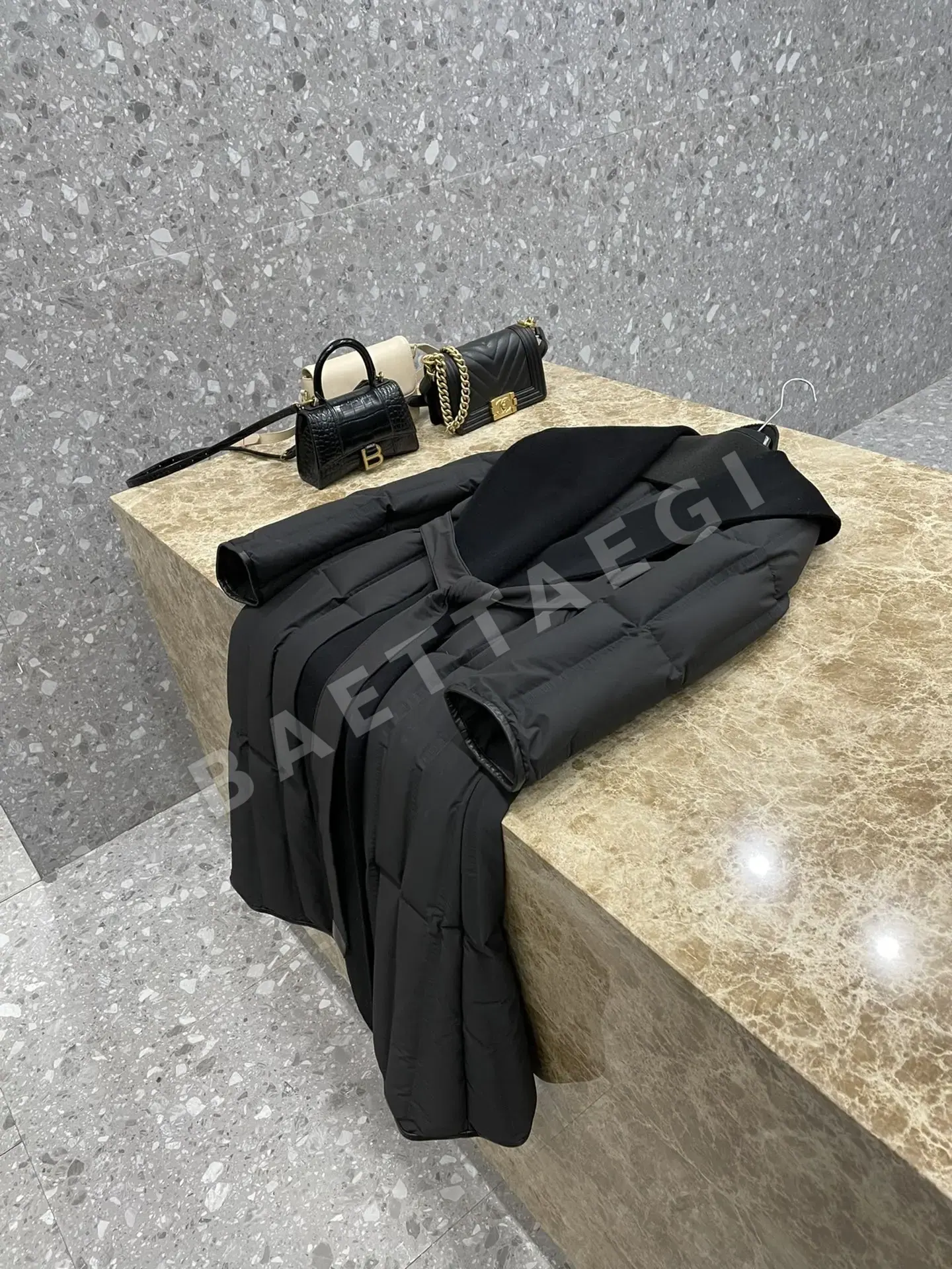막스마라 100% 울 숄카라 구스다운 롱 코트 패딩 상세 이미지 4