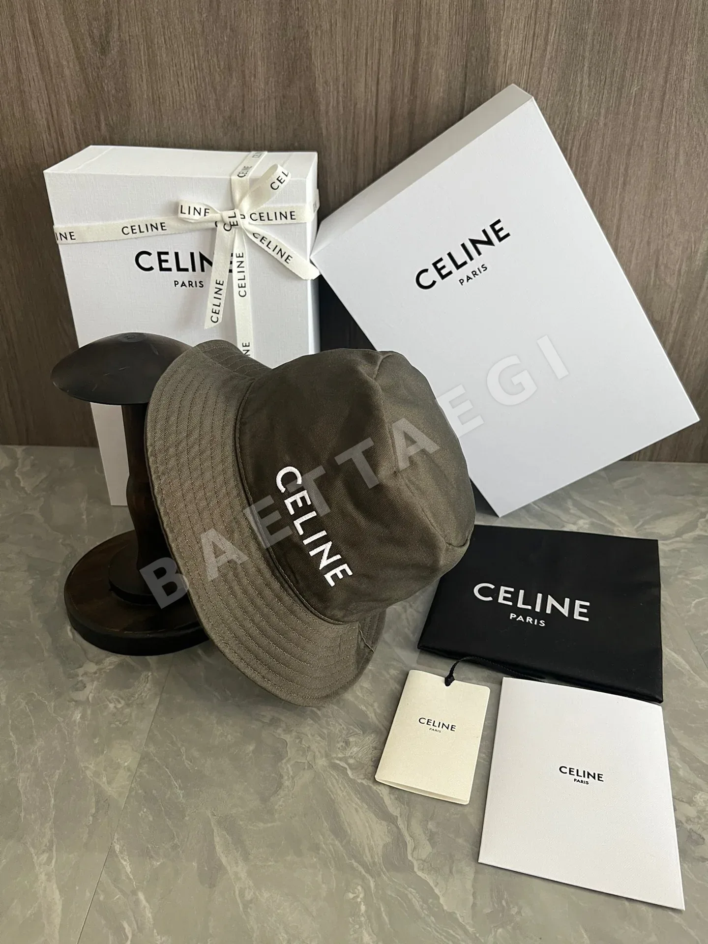 셀린느 자수 면 피셔맨 햇 75893