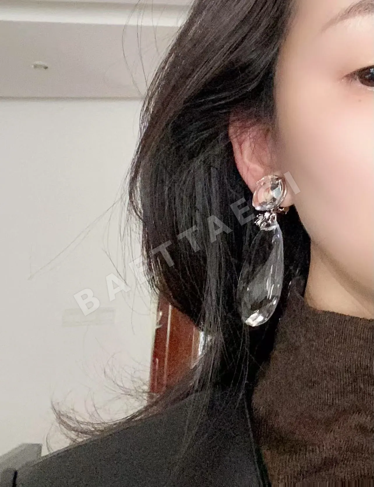 생로랑 클리어 크리스탈 빈티지 귀걸이 상세 이미지 9