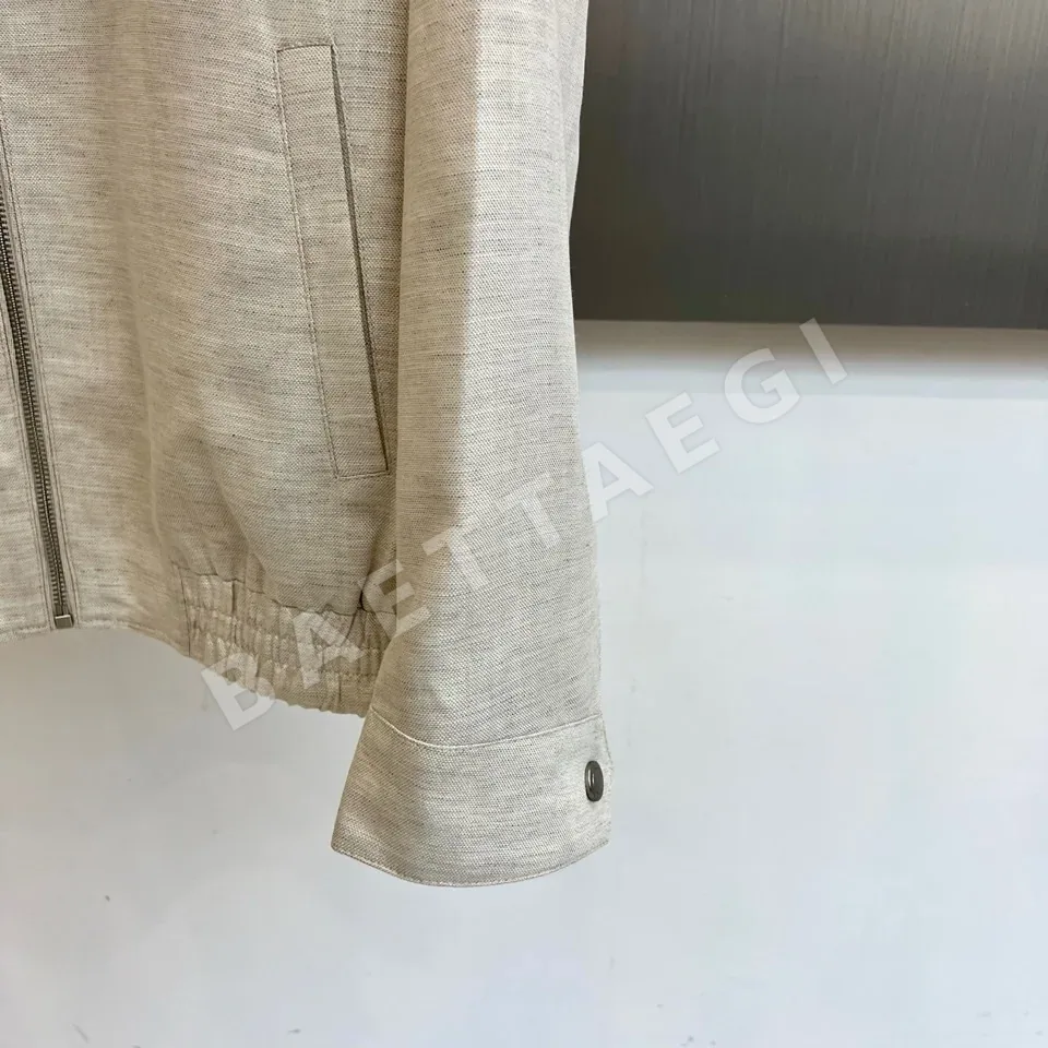 브루넬로쿠치넬리 린넨 혼방 스탠드 카라 자켓 상세 이미지 5
