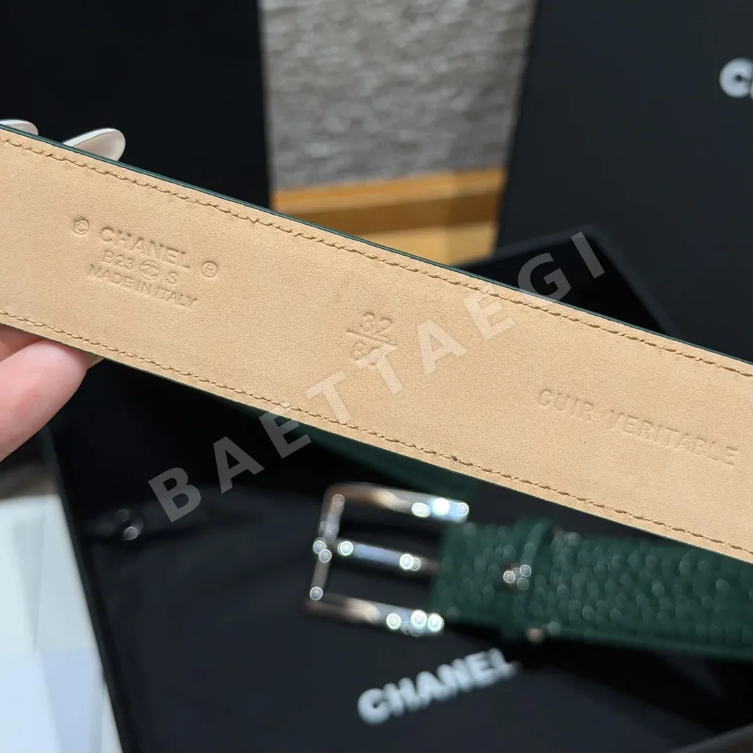 샤넬 악어무늬 가죽 벨트 30mm 상세 이미지 8