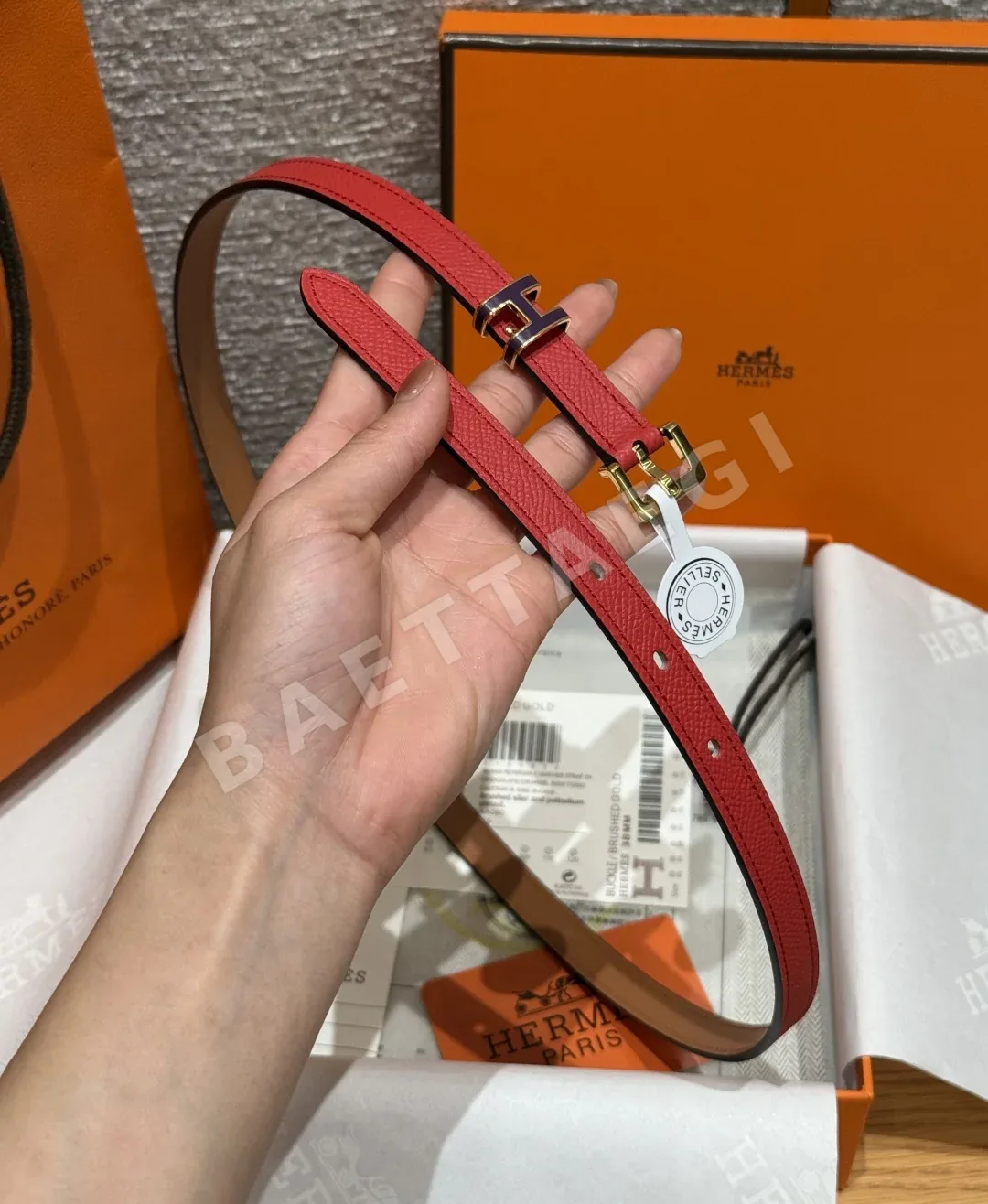 에르메스 팝 H 에포송 카프스킨 벨트 상세 이미지 4