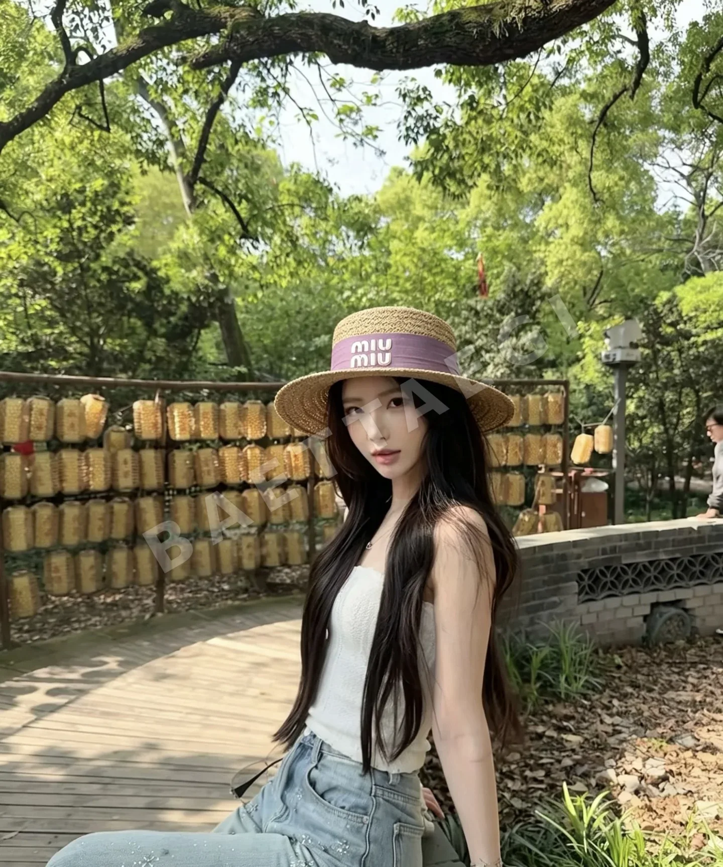 미우미우 라피아 플랫탑 모자 상세 이미지 10