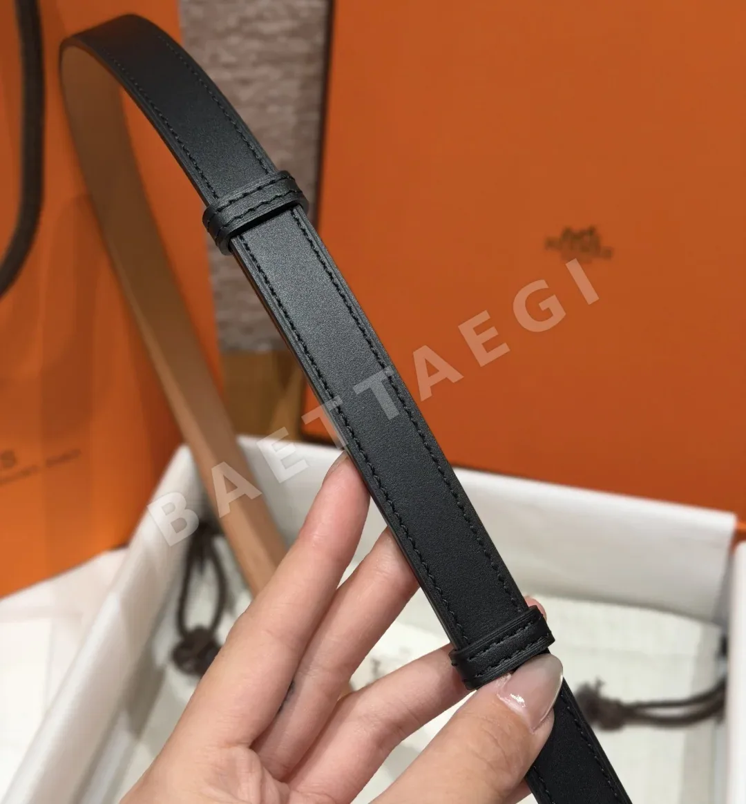 에르메스 켈리 가죽 벨트 팔라듐 버클 상세 이미지 8