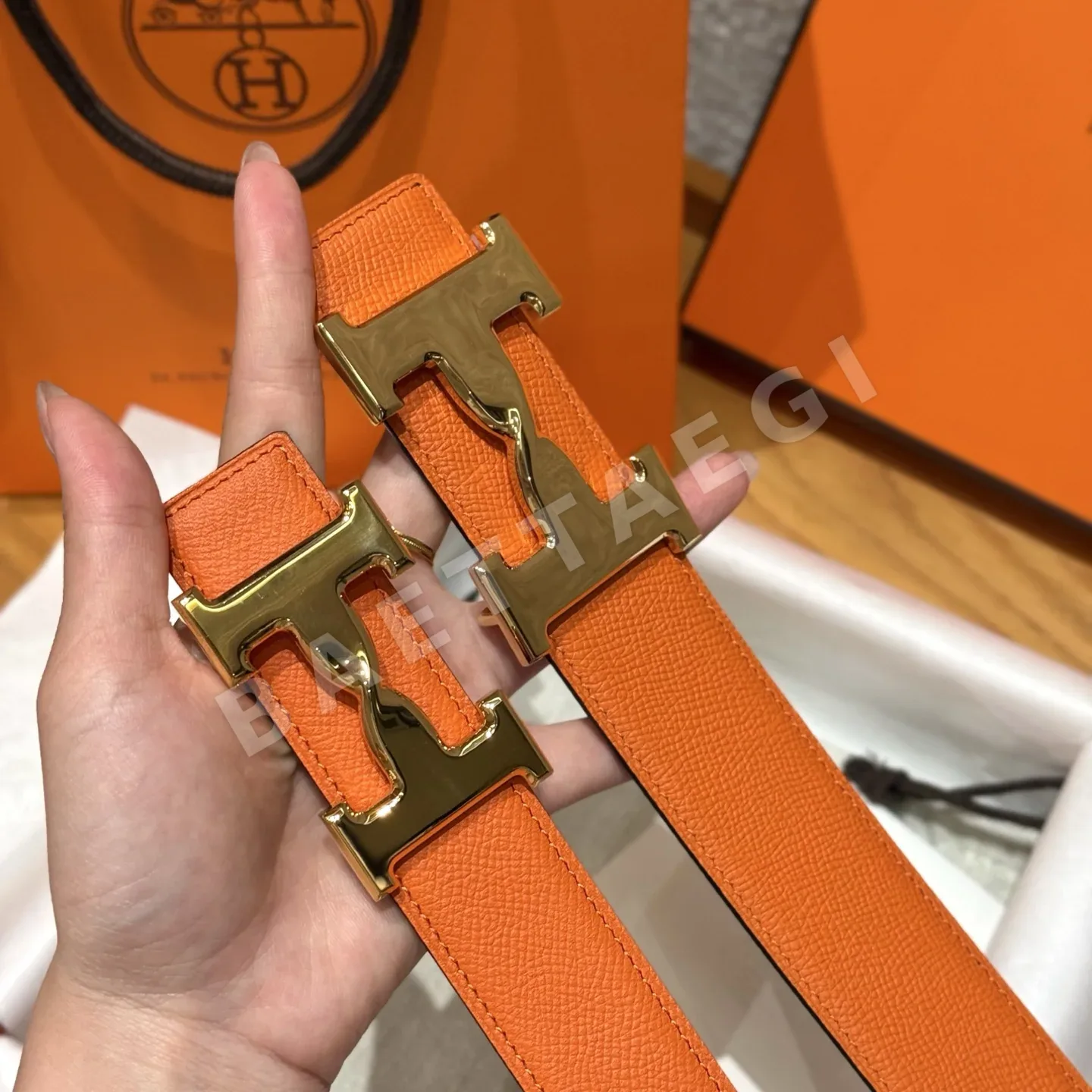 에르메스 리버시블 메탈 버클 남성 벨트 175953