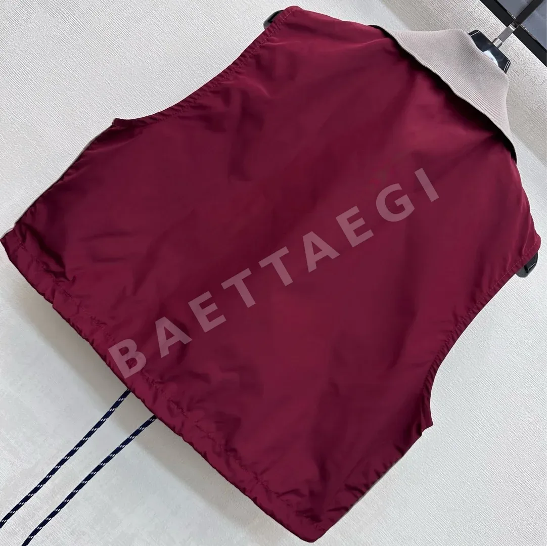 미우미우 대비색 리브 니트 카라 나일론 베스트 상세 이미지 7