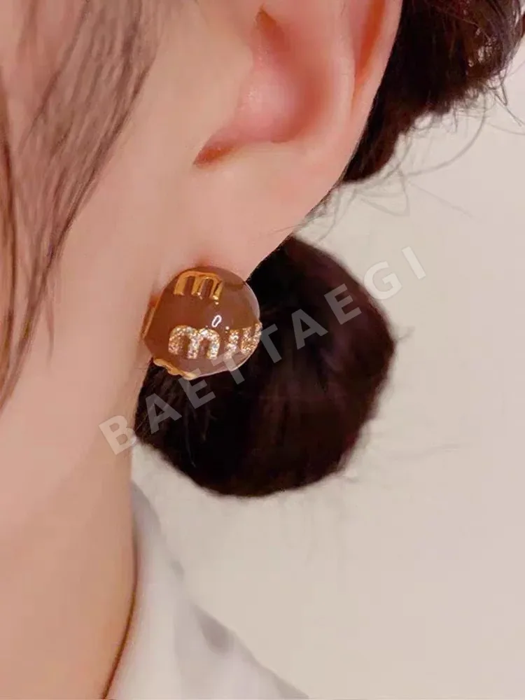 미우미우 이니셜 황동 귀걸이 60994
