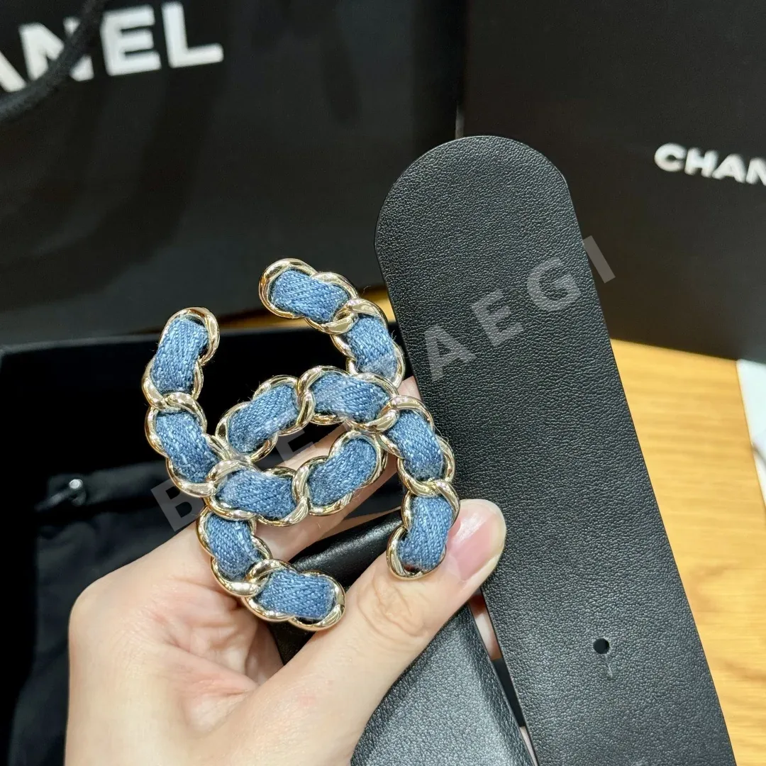 샤넬 더블 C 버클 카프스킨 가죽 벨트 상세 이미지 6