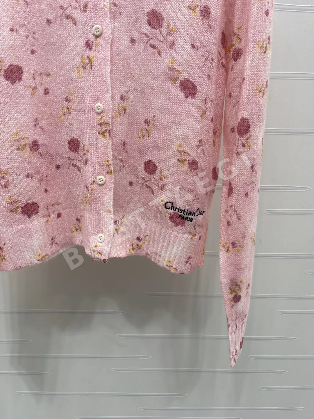 디올 꽃무늬 프린트 울 혼방 여성 가디건 상세 이미지 6