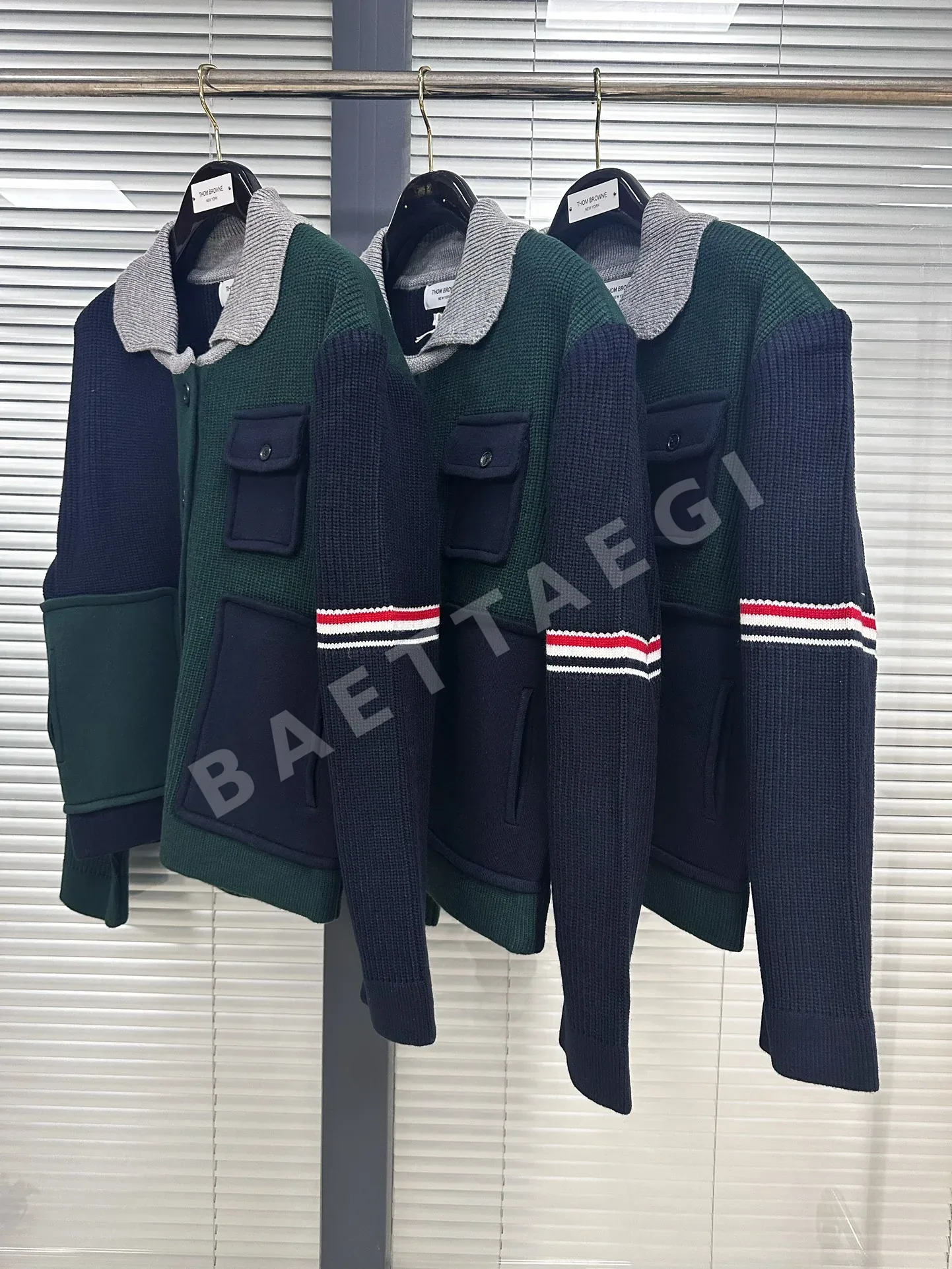 톰브라운 컬러 블록 남성 자켓 상세 이미지 5