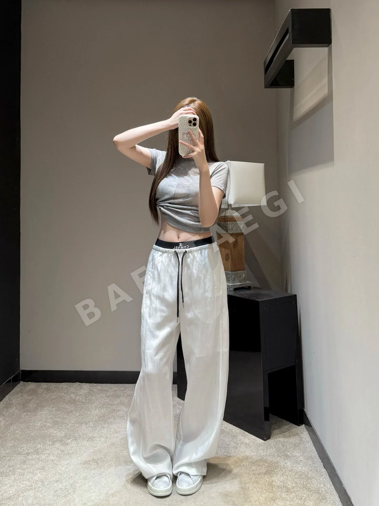 샤넬 린넨 혼방 와이드 바지 상세 이미지 2